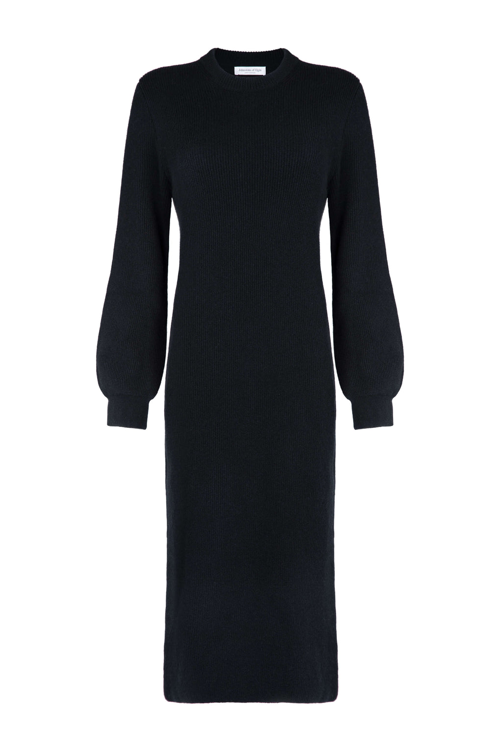 Black Ribbed Cashmere Dress