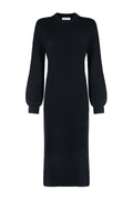 Black Ribbed Cashmere Dress