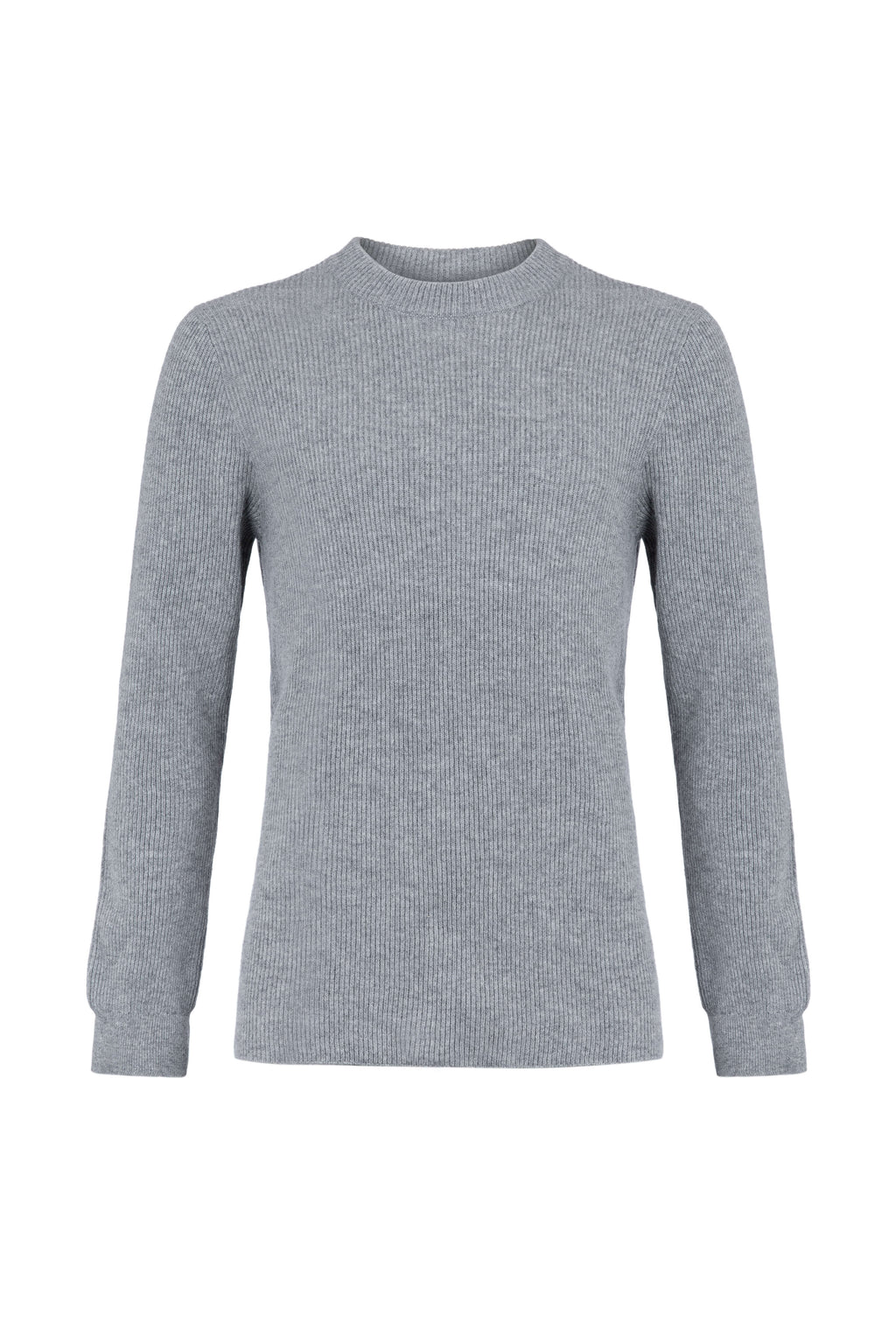 Men's Ribbed Grey Cashmere Jumper