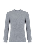 Men's Ribbed Grey Cashmere Jumper