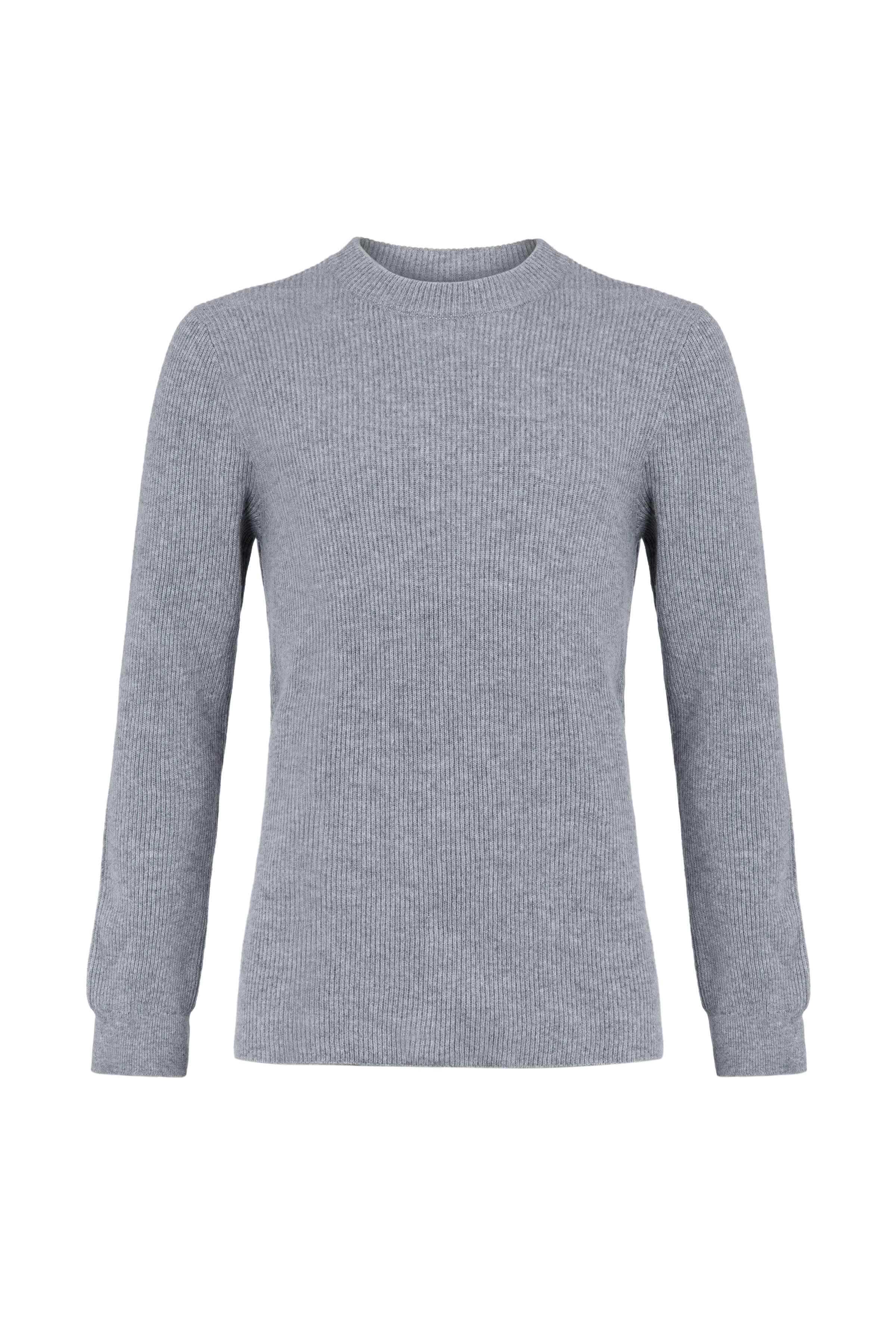 Men's Ribbed Grey Cashmere Jumper