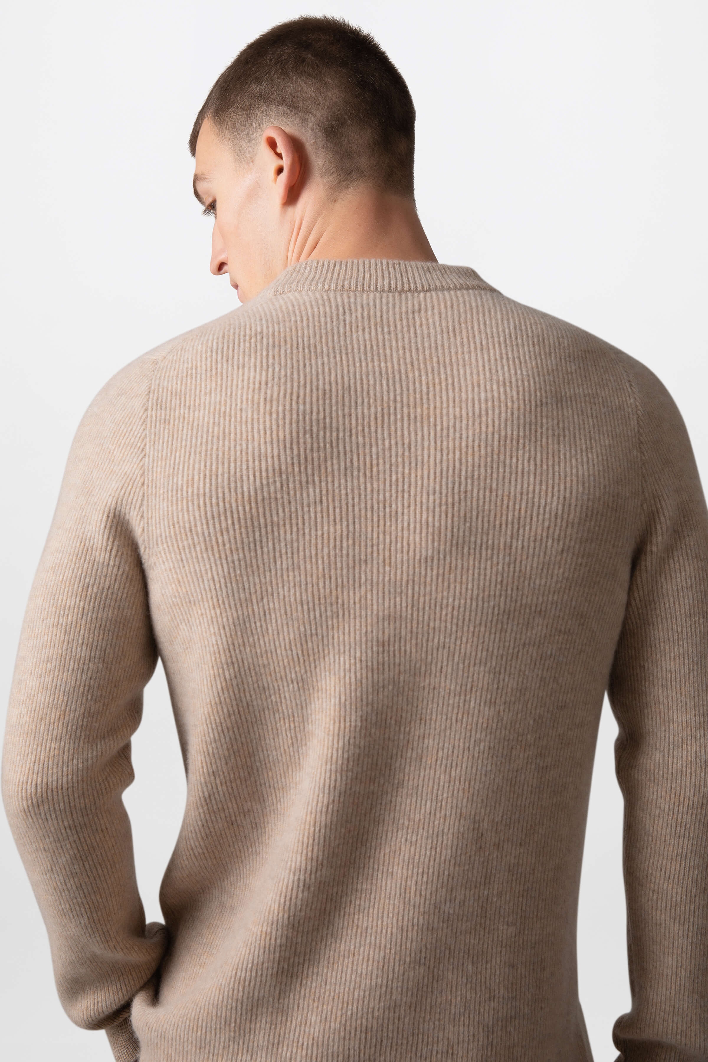 Ribbed Natural Cashmere Jumper