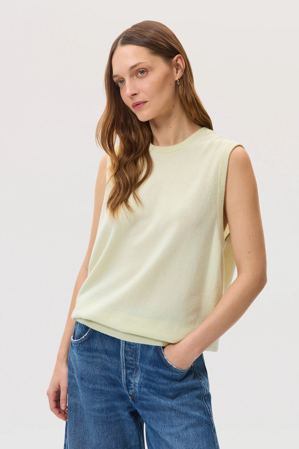 Light Yellow Cashmere Tank