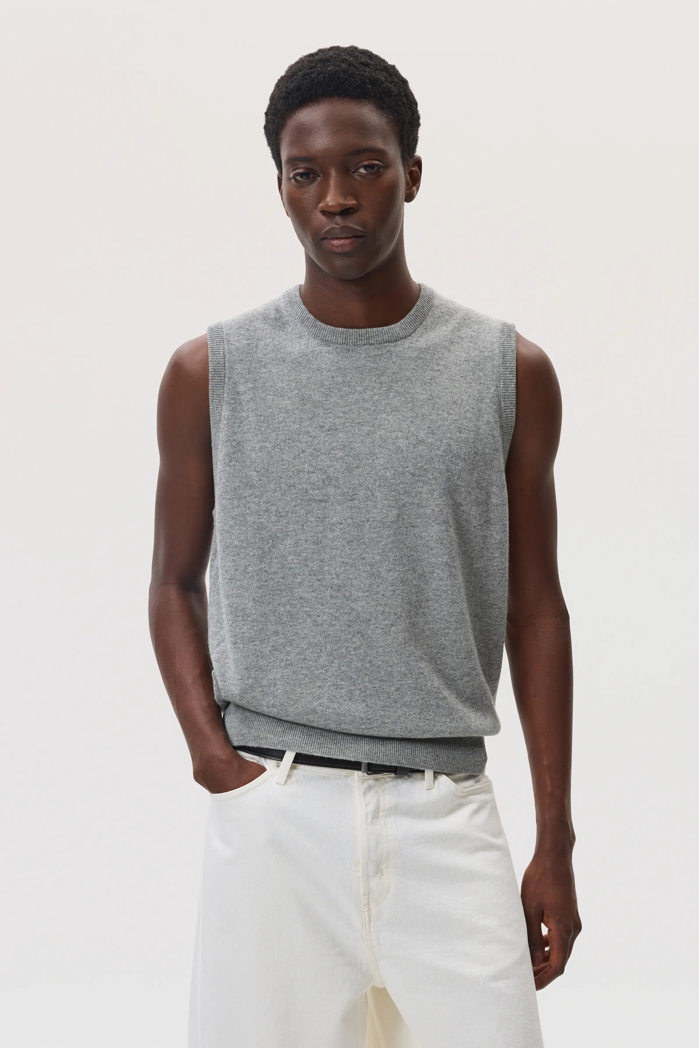 Light Grey Cashmere Tank