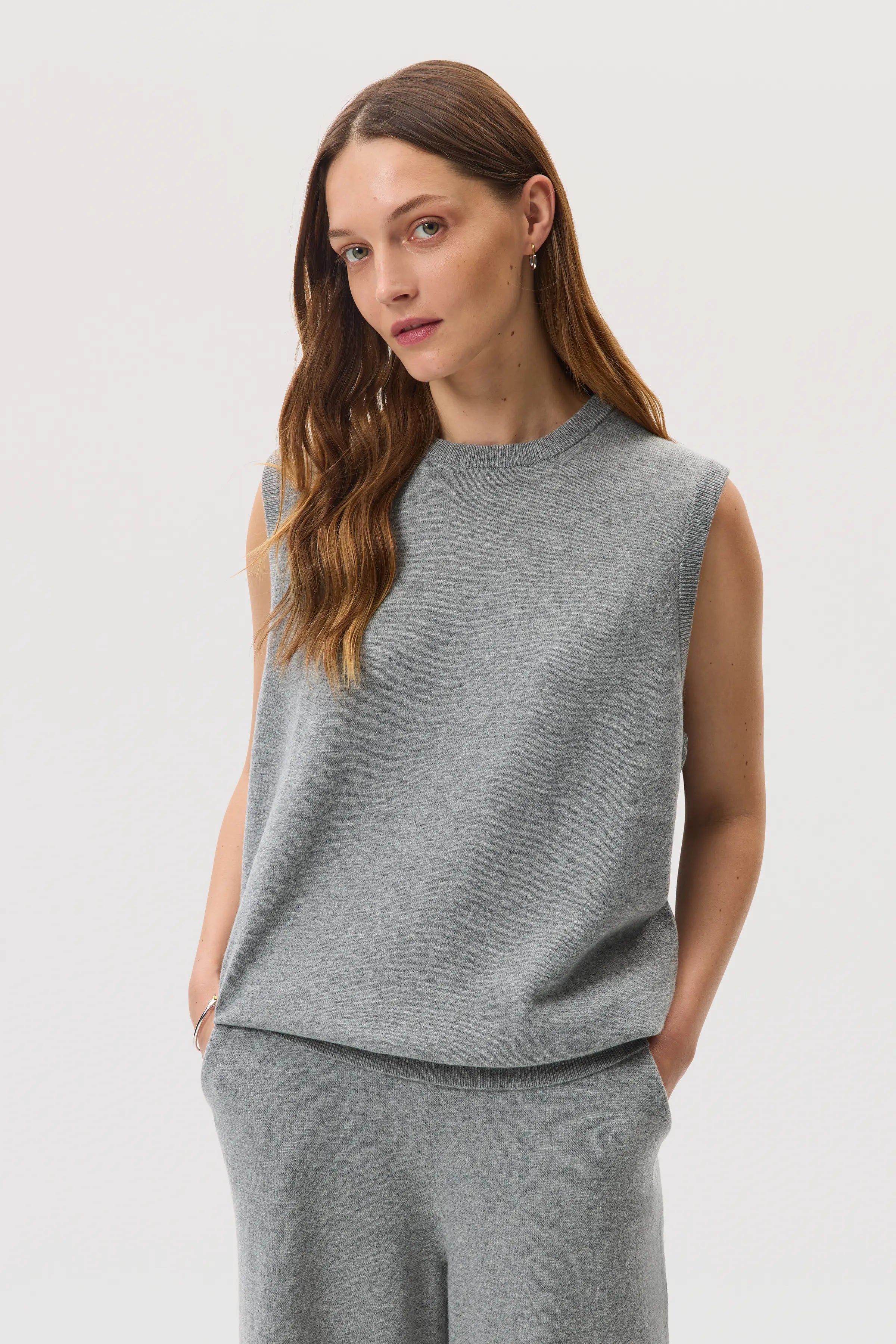 Light Grey Cashmere Tank