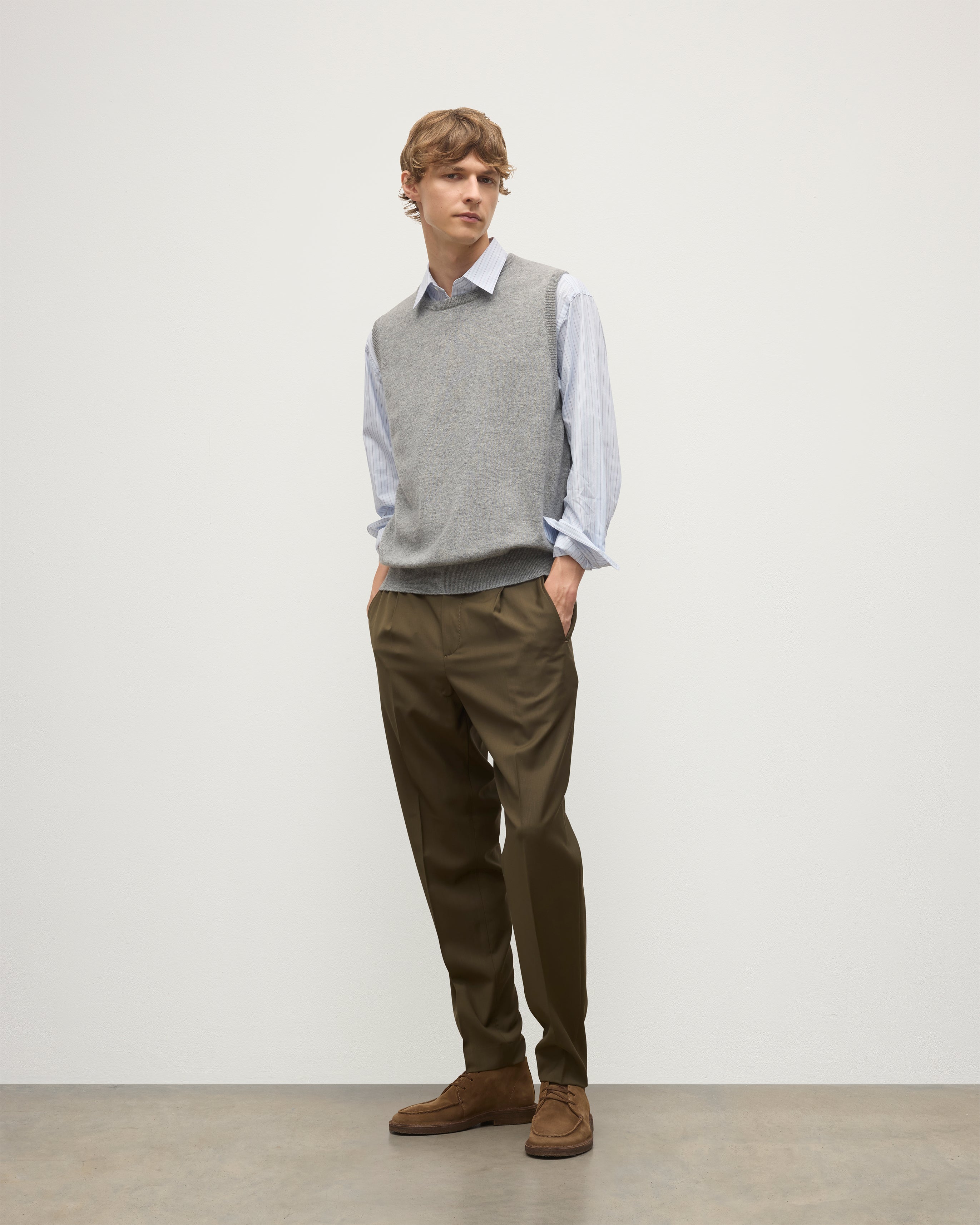 Lennox Grey Cashmere Sleeveless Tank