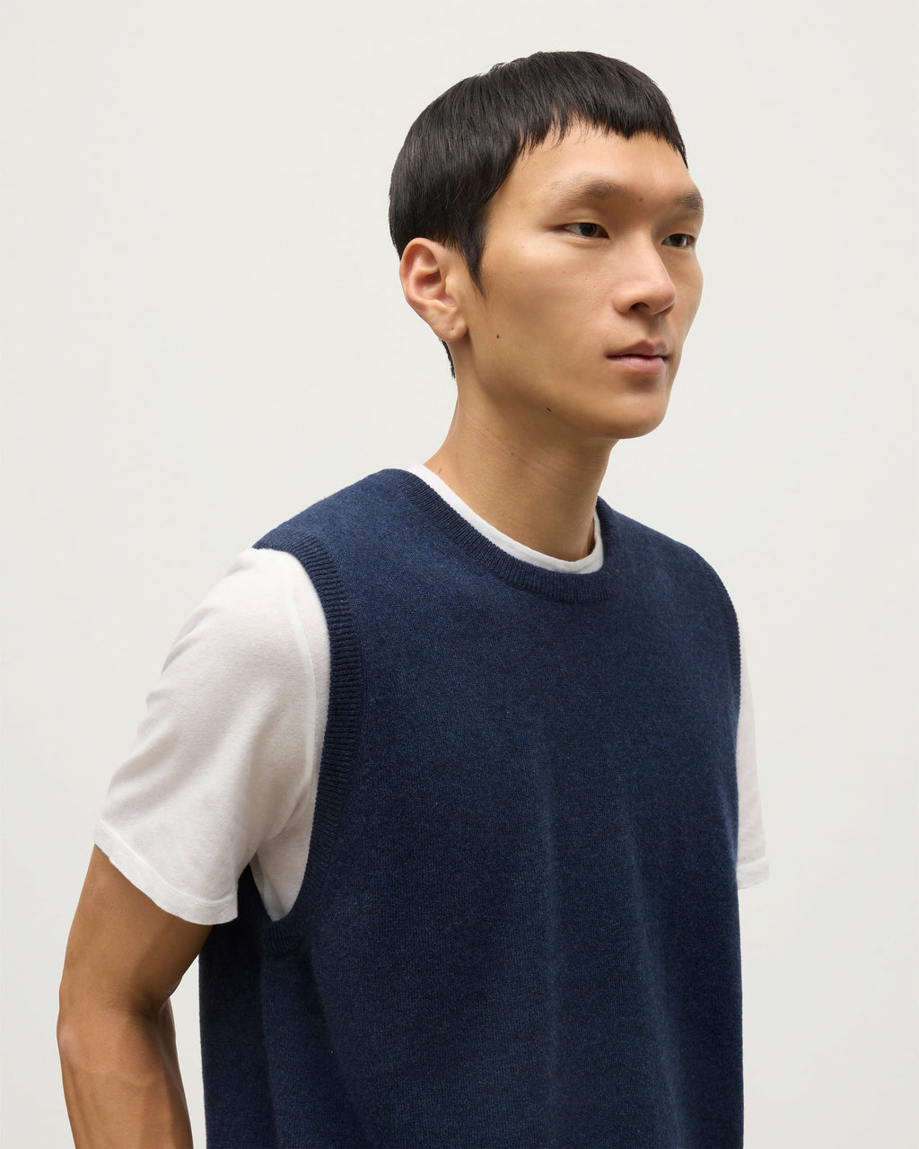 Lennox Navy Cashmere Sleeveless Tank