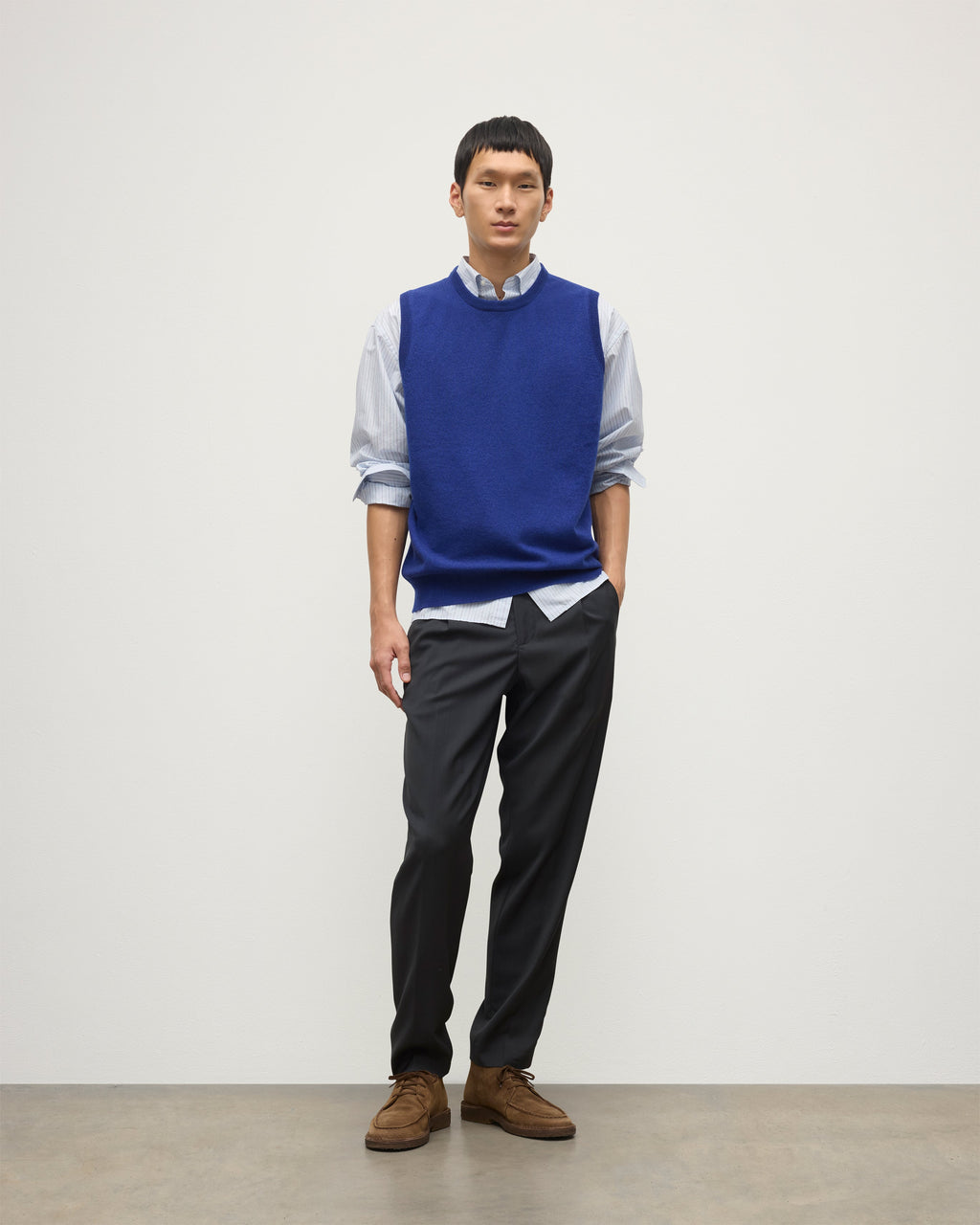 Lennox Blue Cashmere Sleeveless Tank