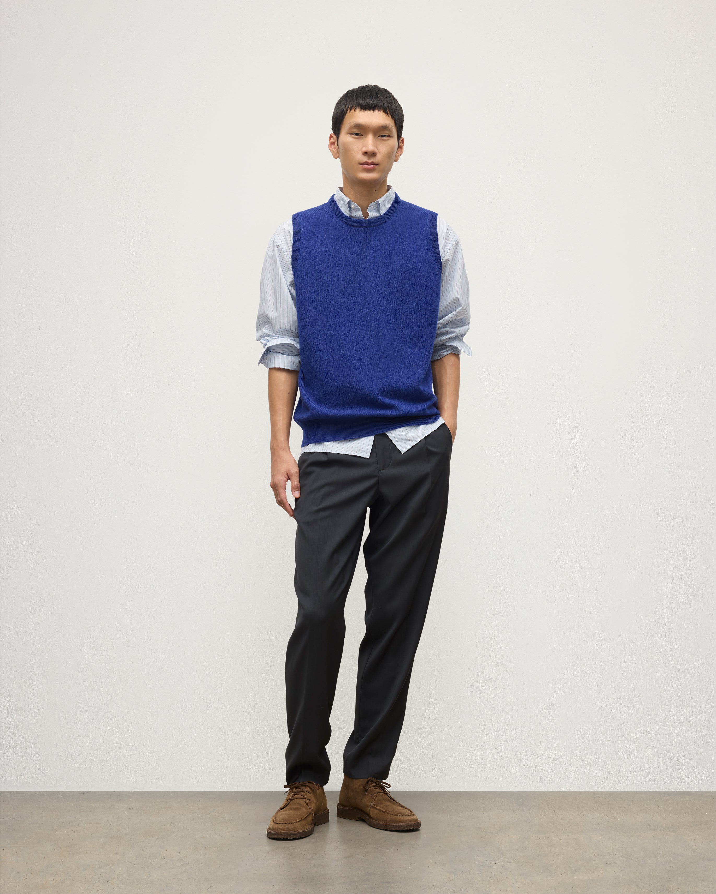 Lennox Blue Cashmere Sleeveless Tank