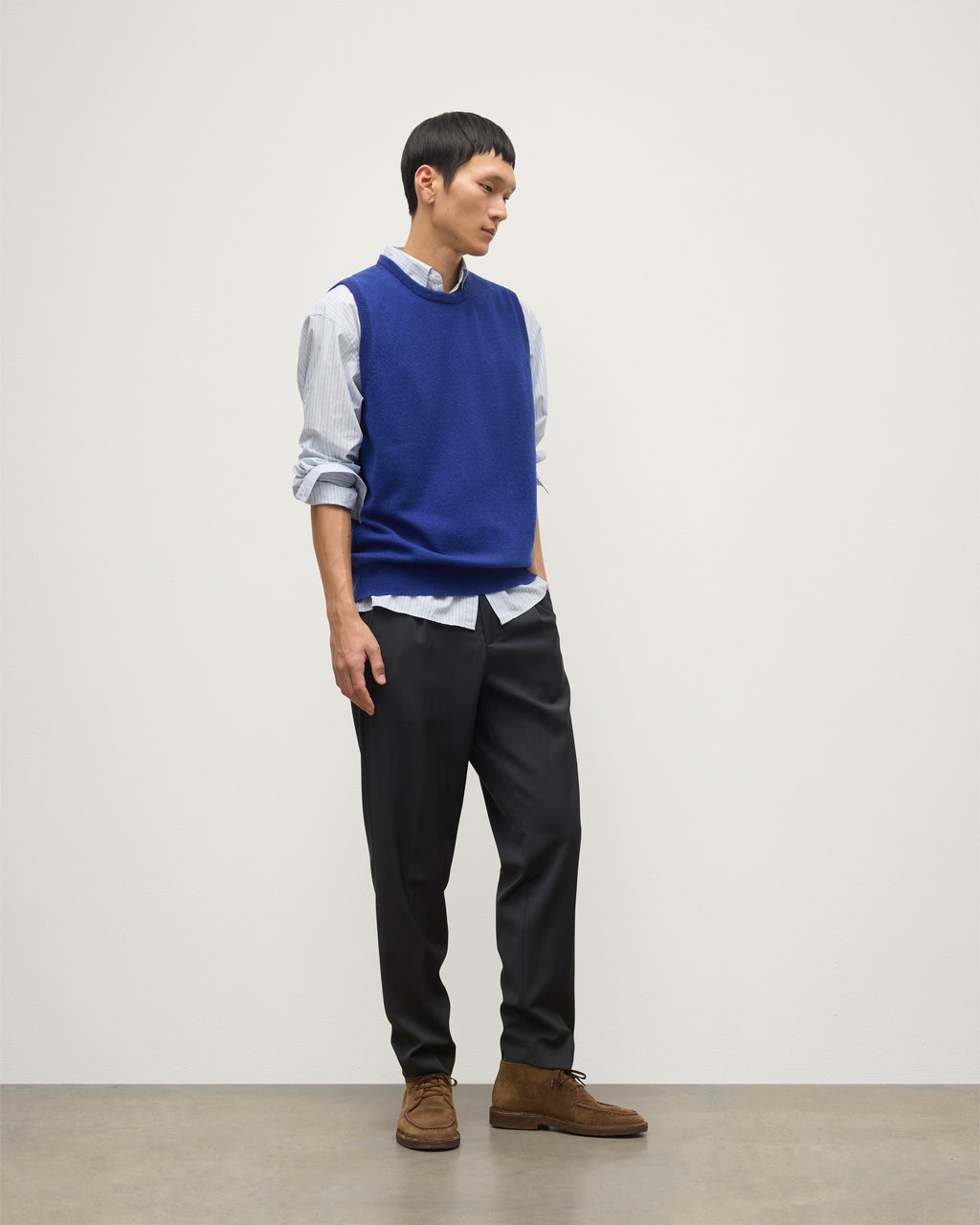 Lennox Blue Cashmere Sleeveless Tank