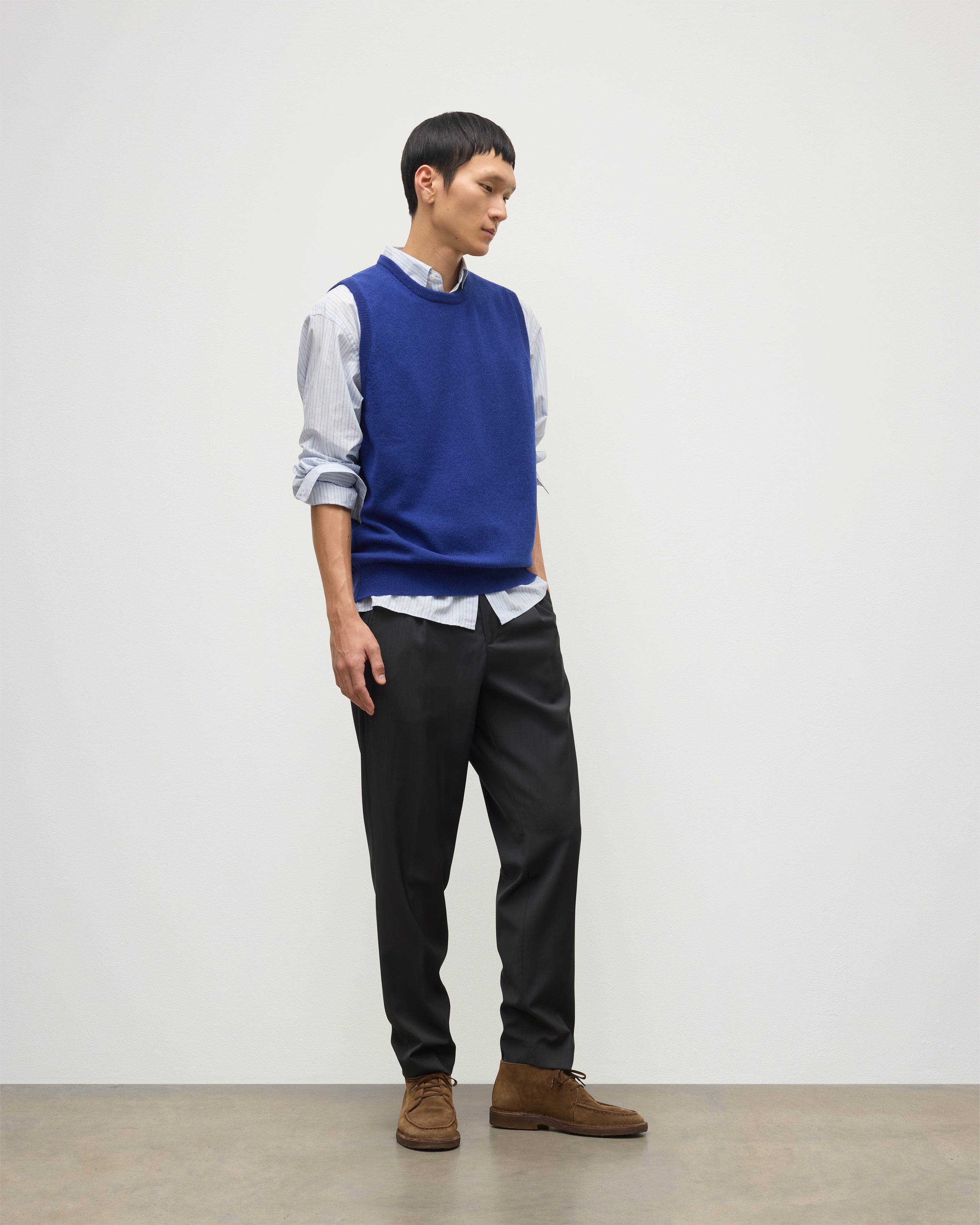Lennox Blue Cashmere Sleeveless Tank