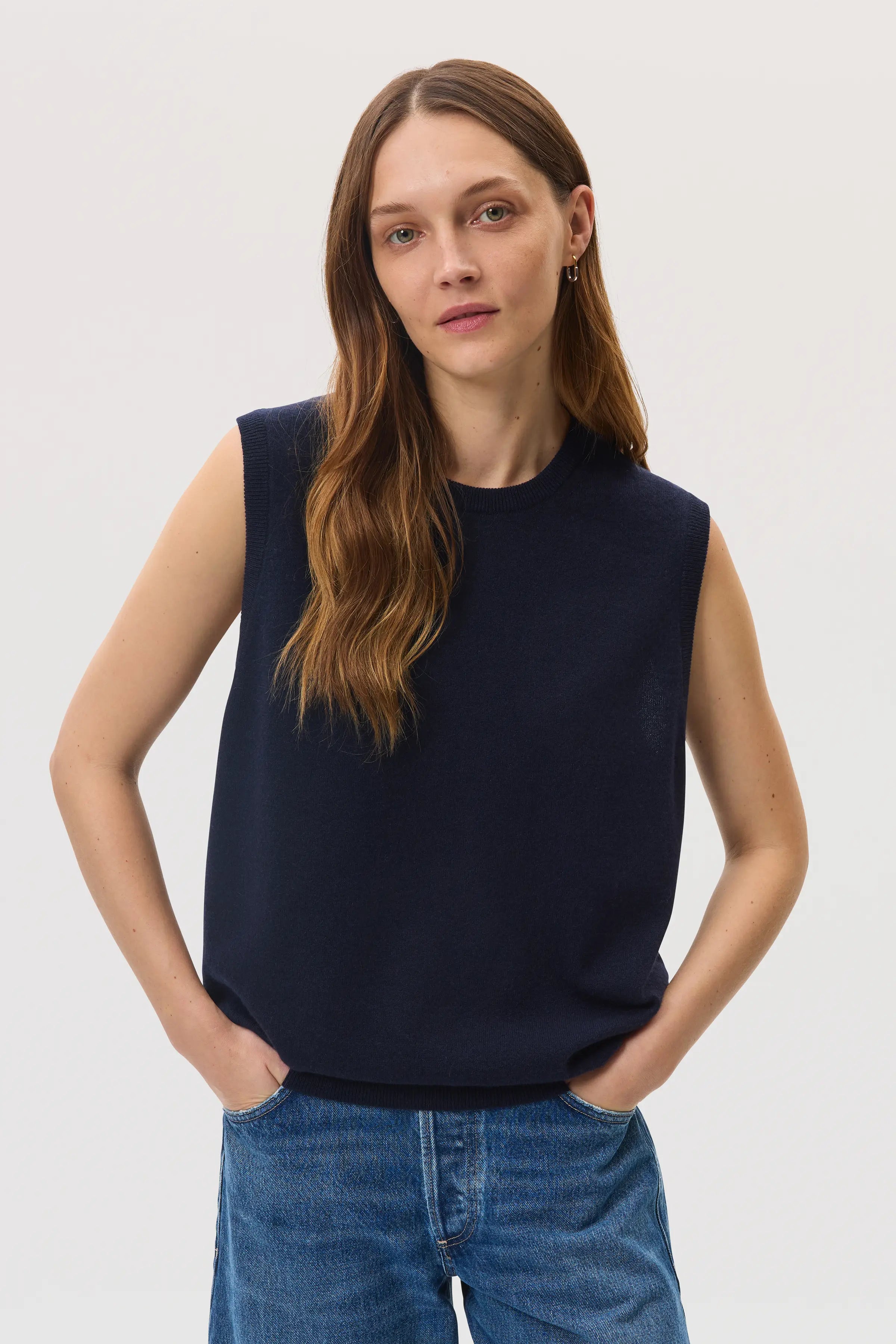 Dark Navy Cashmere Tank