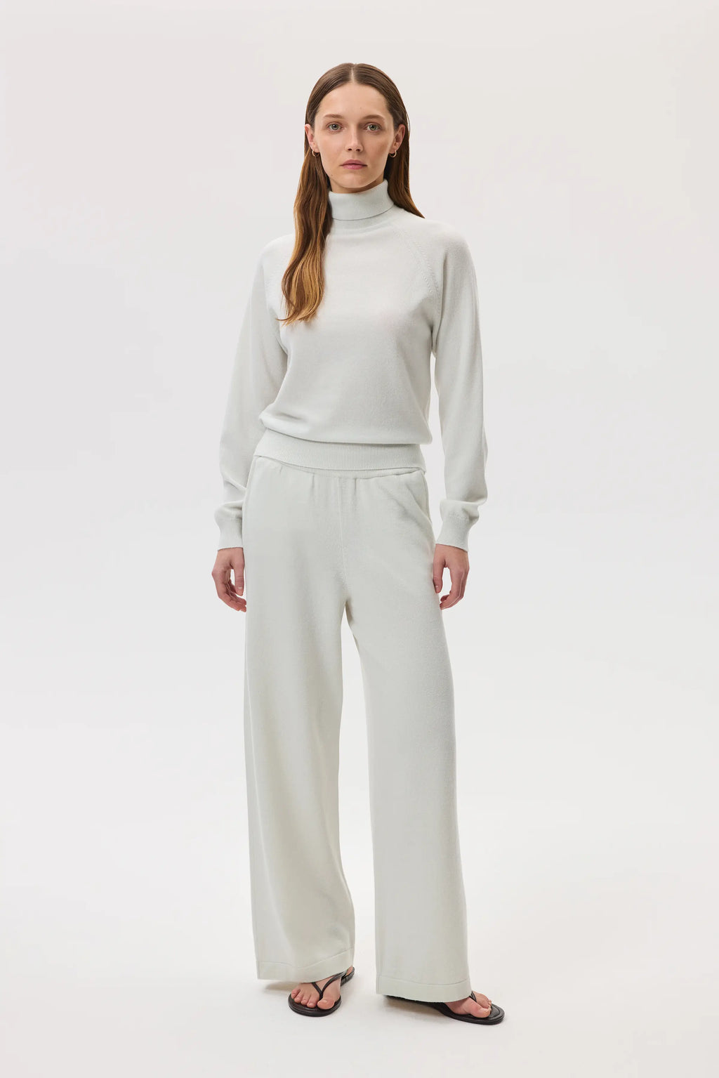 Cashmere White Roll Neck Jumper