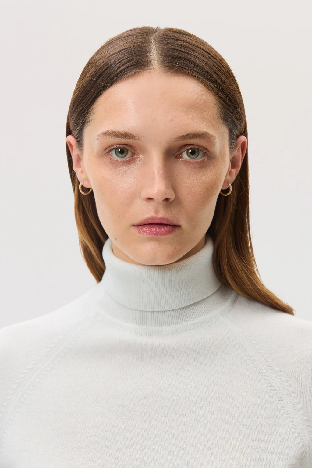 Cashmere White Roll Neck Jumper