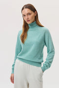 Classic Cashmere Roll Neck Green Jumper