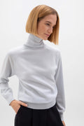 Cashmere Roll Neck Light Blue Jumper