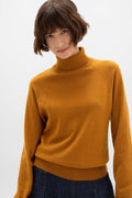 Cashmere Roll Neck Dark Yellow Jumper