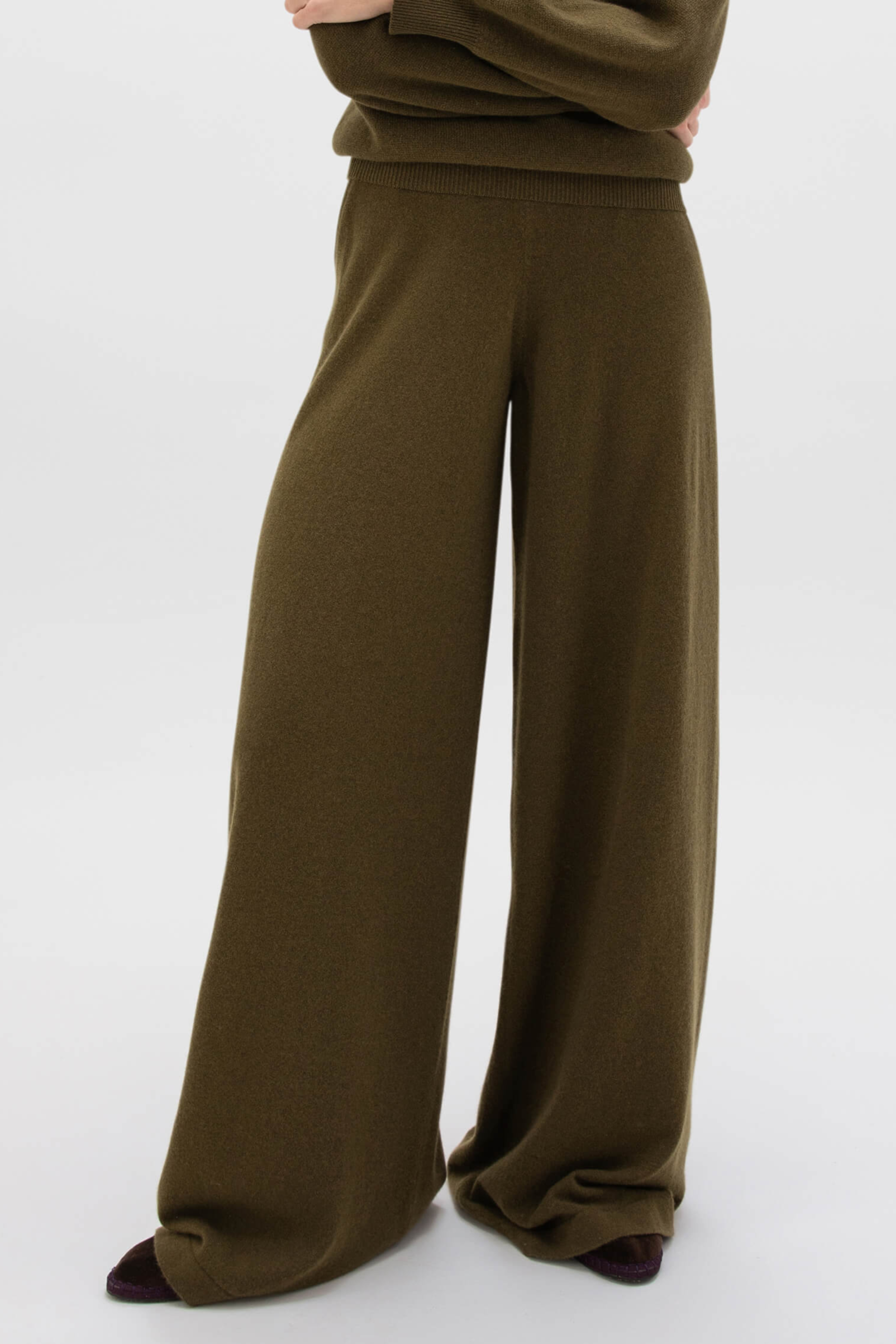 Olive Green Cashmere Trousers