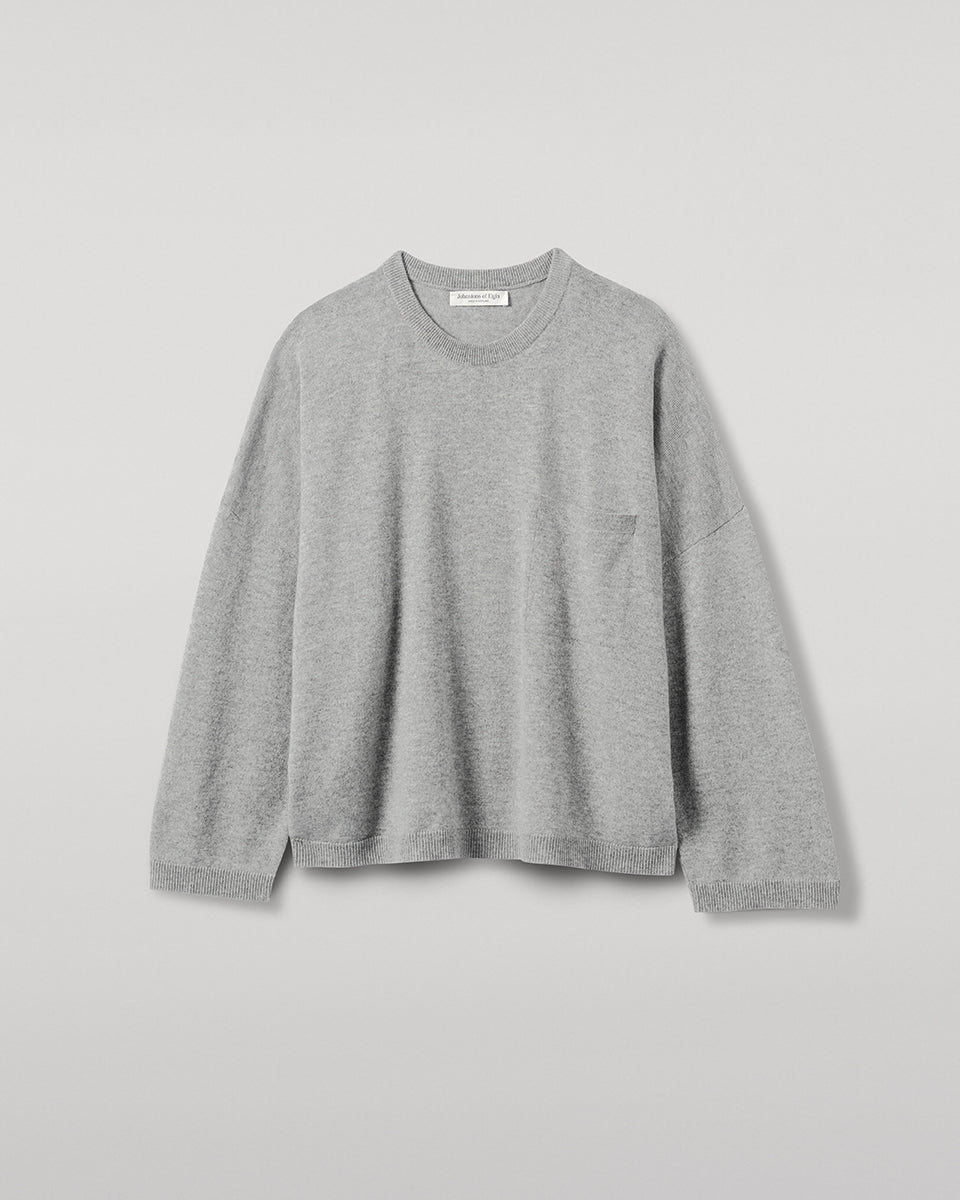 Gauzy Pocket Light Grey Cashmere Jumper