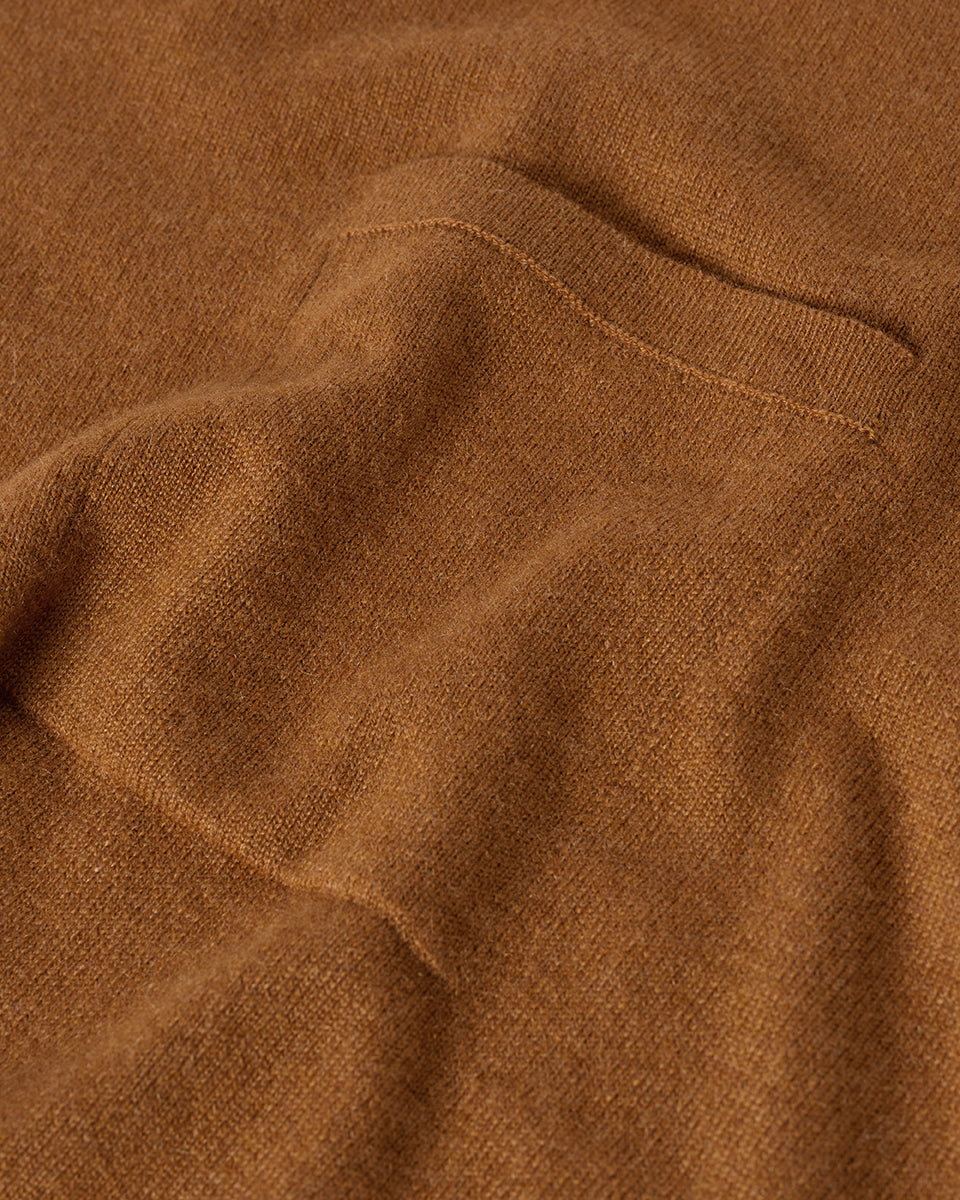 Gauzy Pocket Dark Camel Cashmere Jumper