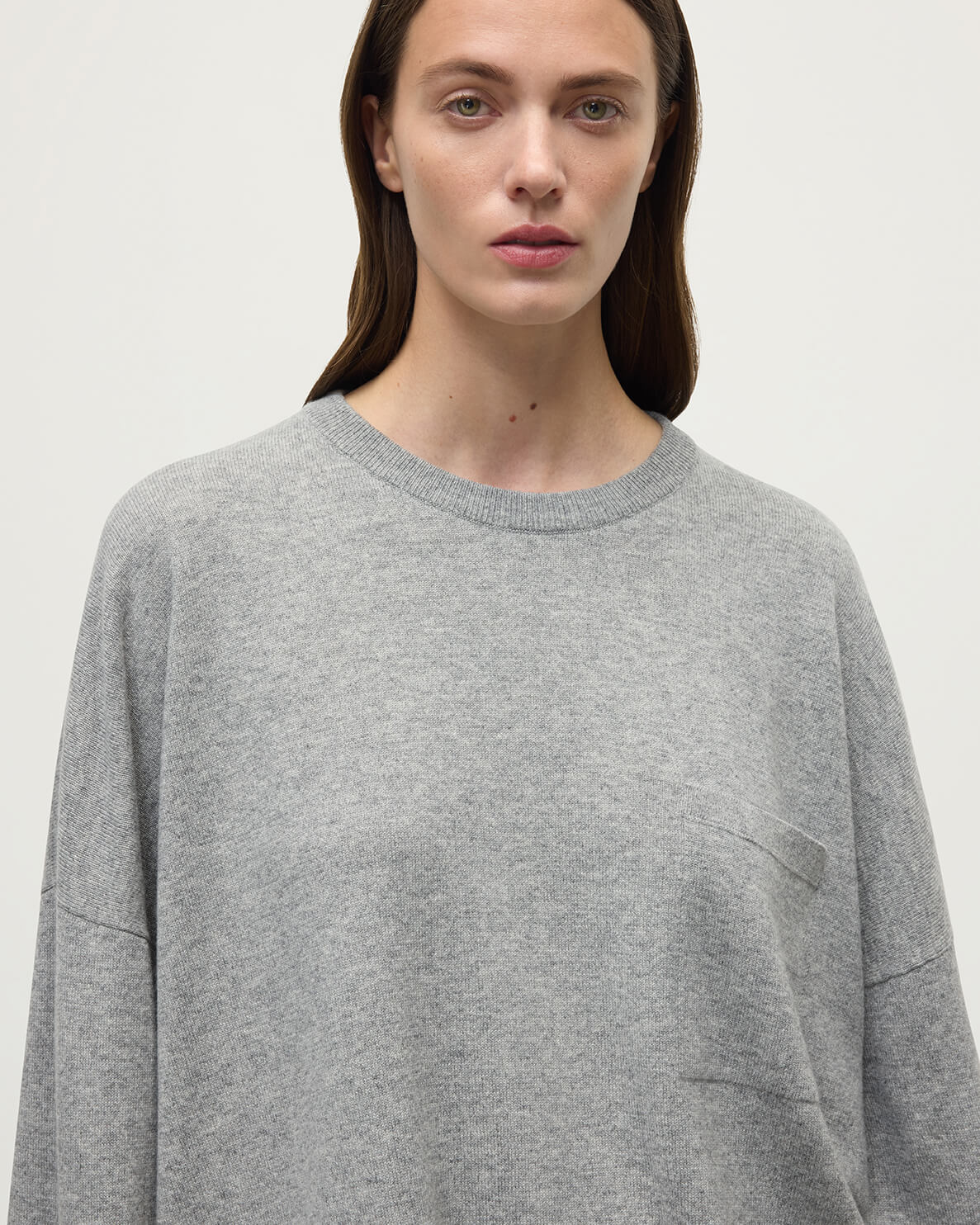 Gauzy Pocket Light Grey Cashmere Jumper