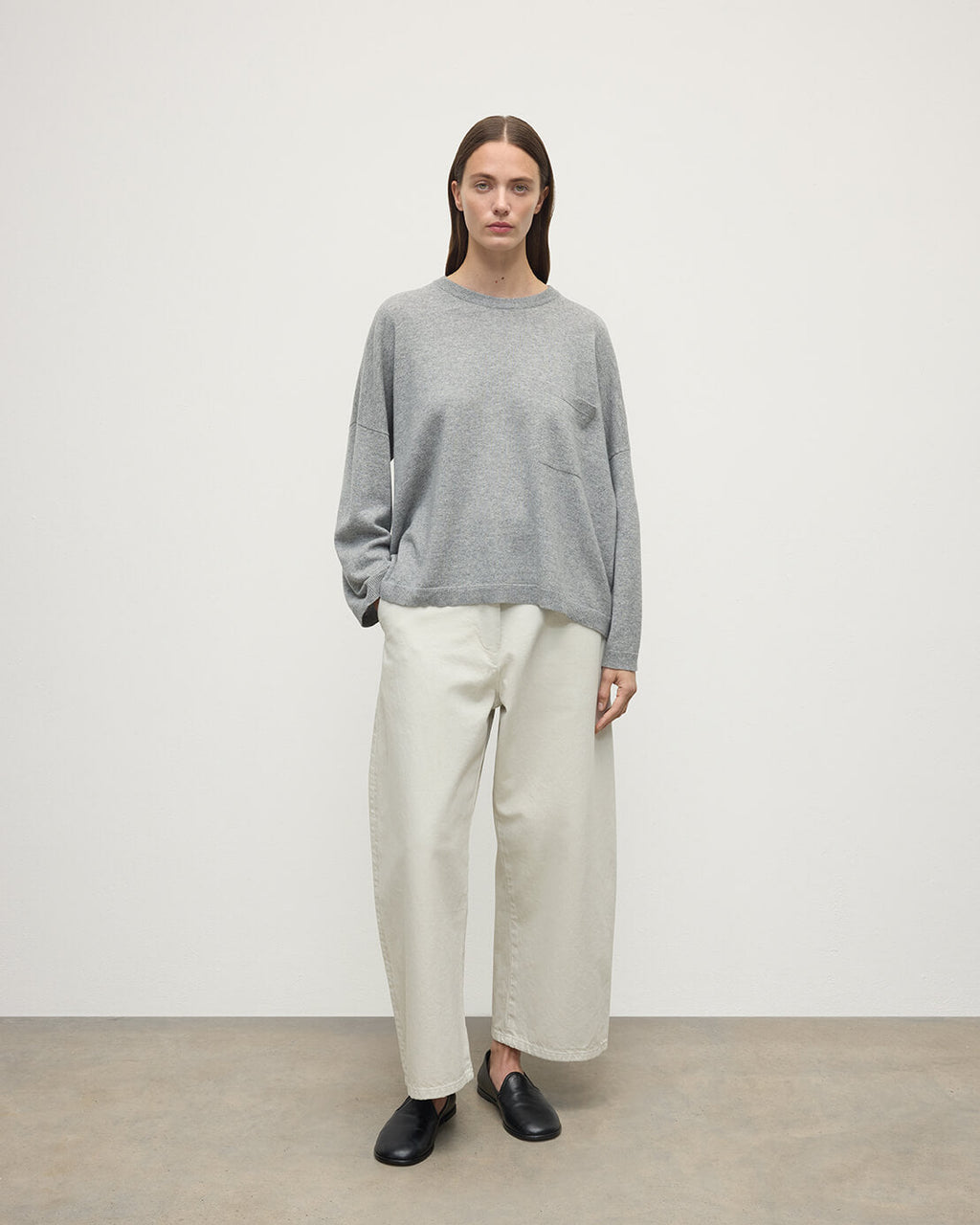 Gauzy Pocket Light Grey Cashmere Jumper