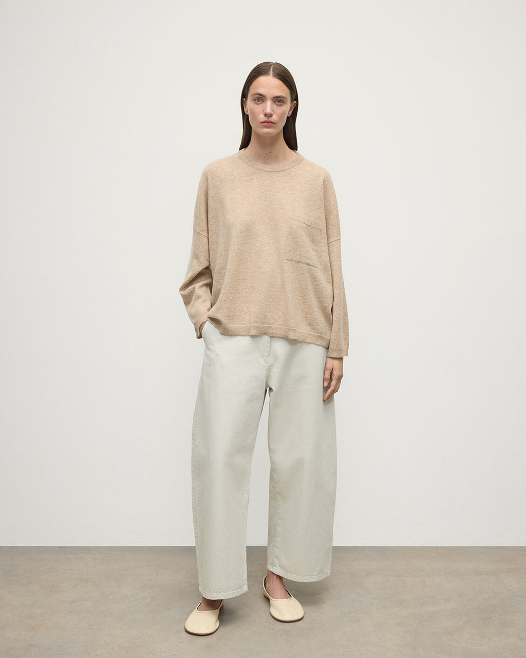 Gauzy Pocket Natural Cashmere Jumper
