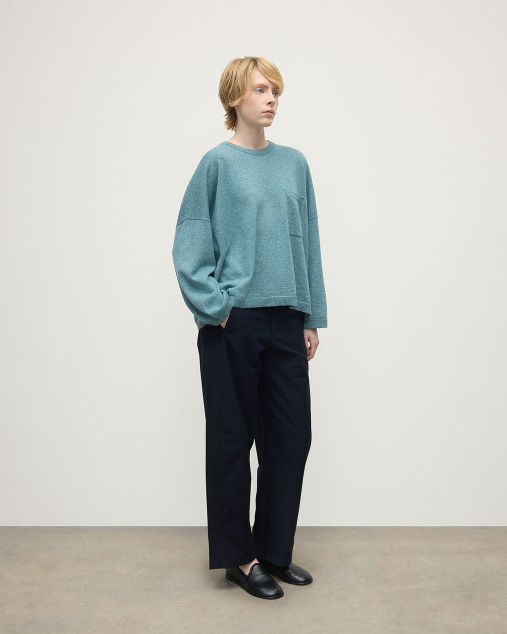 Gauzy Pocket Green Cashmere Jumper