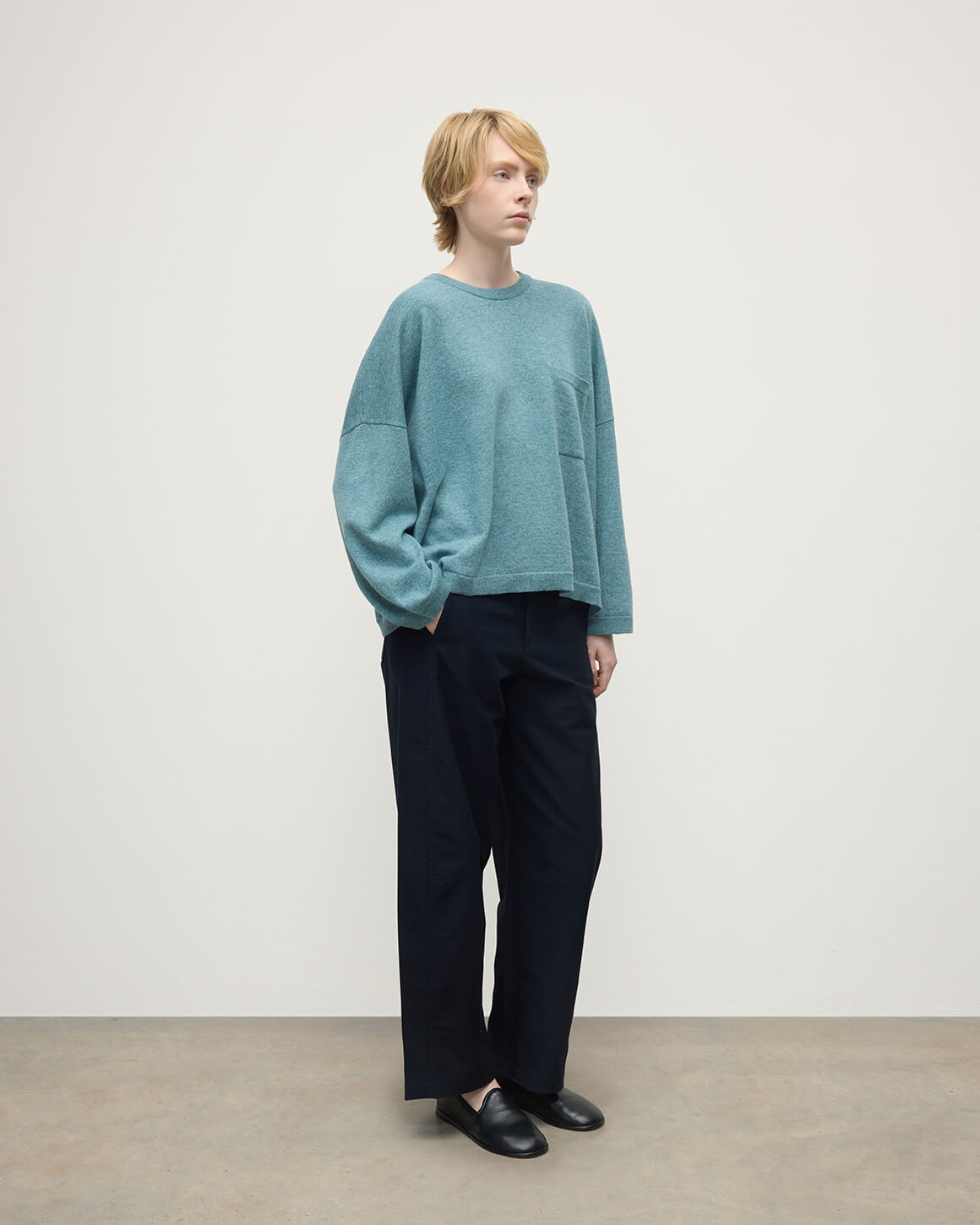 Gauzy Pocket Green Cashmere Jumper