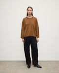 Gauzy Pocket Dark Camel Cashmere Jumper