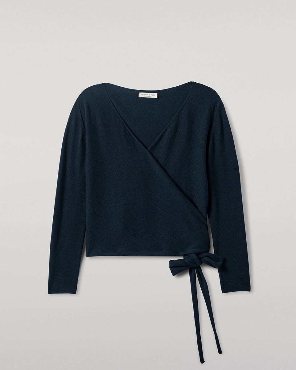 Ballet Wrap Bottle Green Cashmere Cardigan