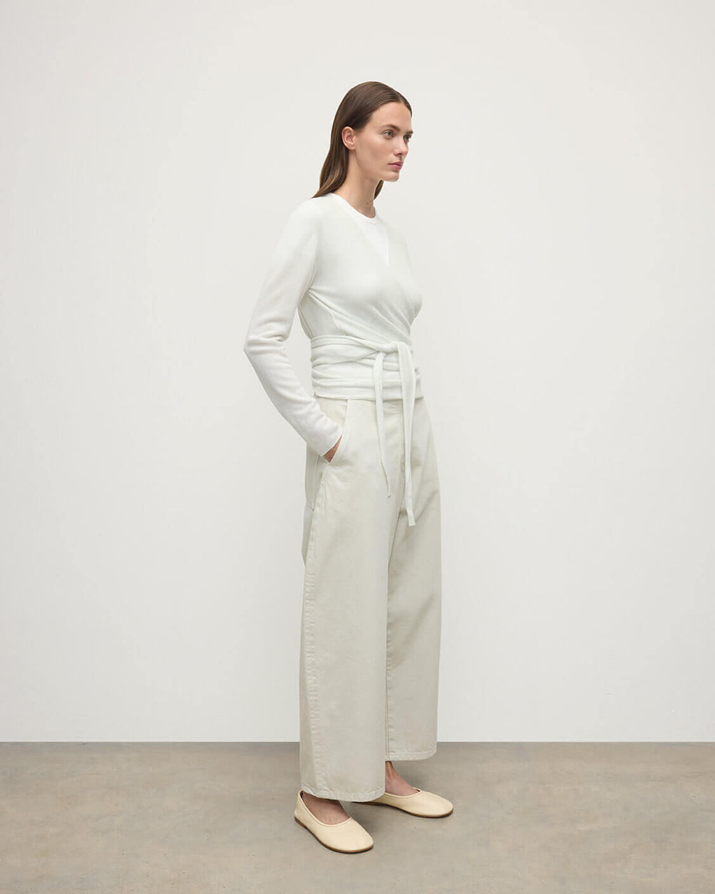 Ballet Wrap Cashmere White Ballet Cardigan