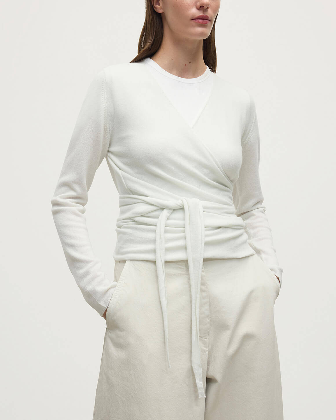 Ballet Wrap Cashmere White Ballet Cardigan