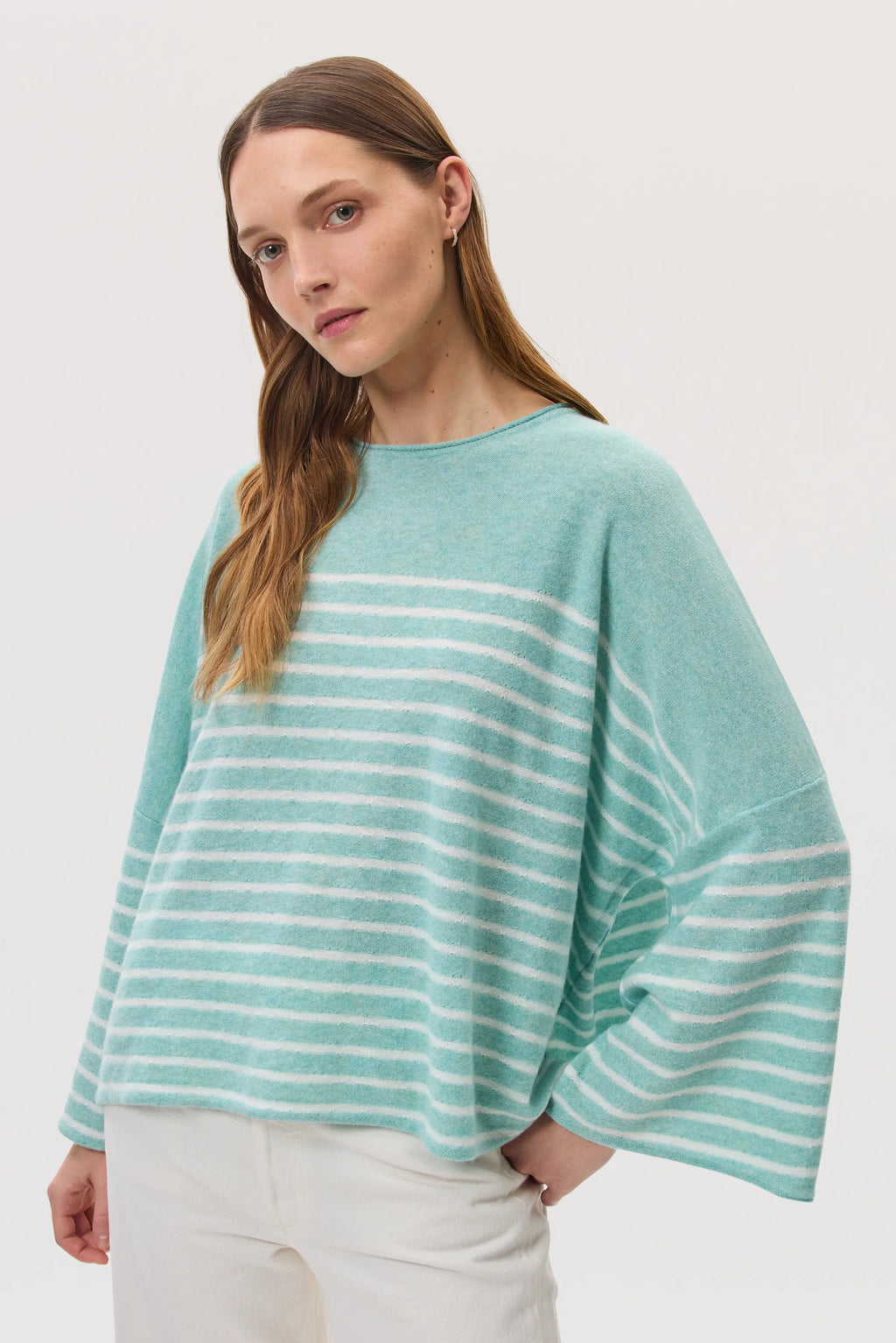 Relaxed Featherlight Cashmere Stripe Jumper