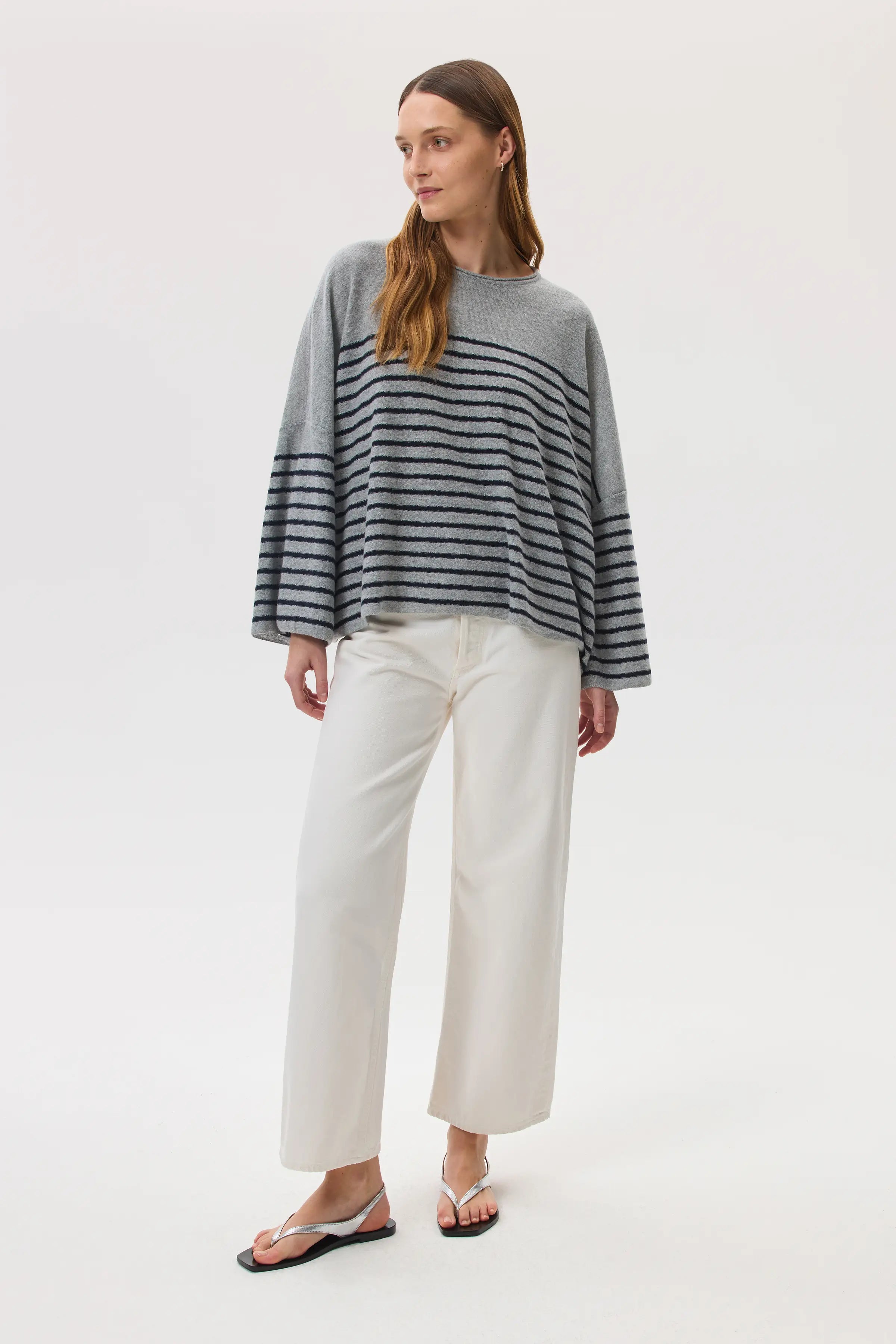 Relaxed Featherlight Cashmere Stripe Jumper