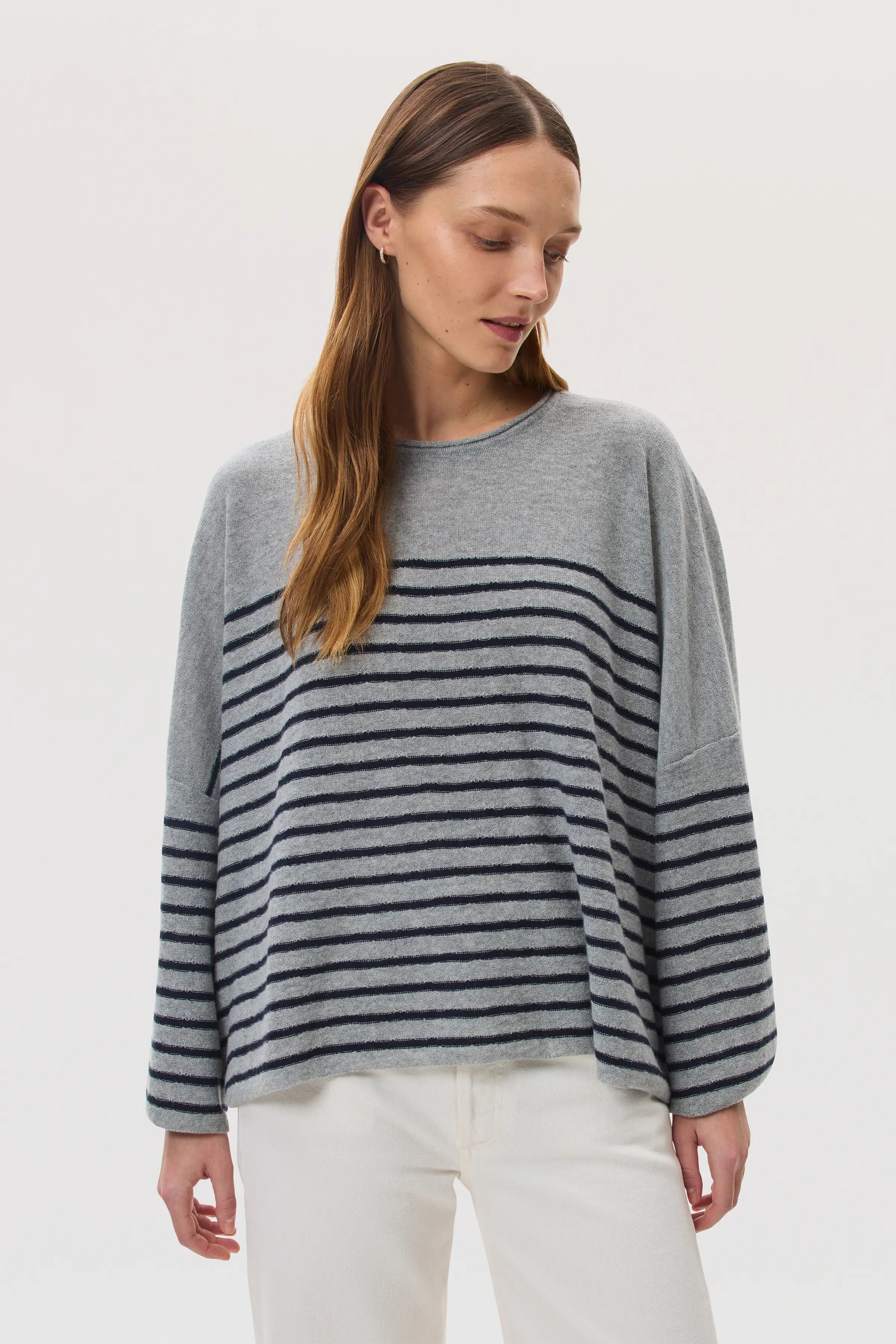 Relaxed Featherlight Cashmere Stripe Jumper