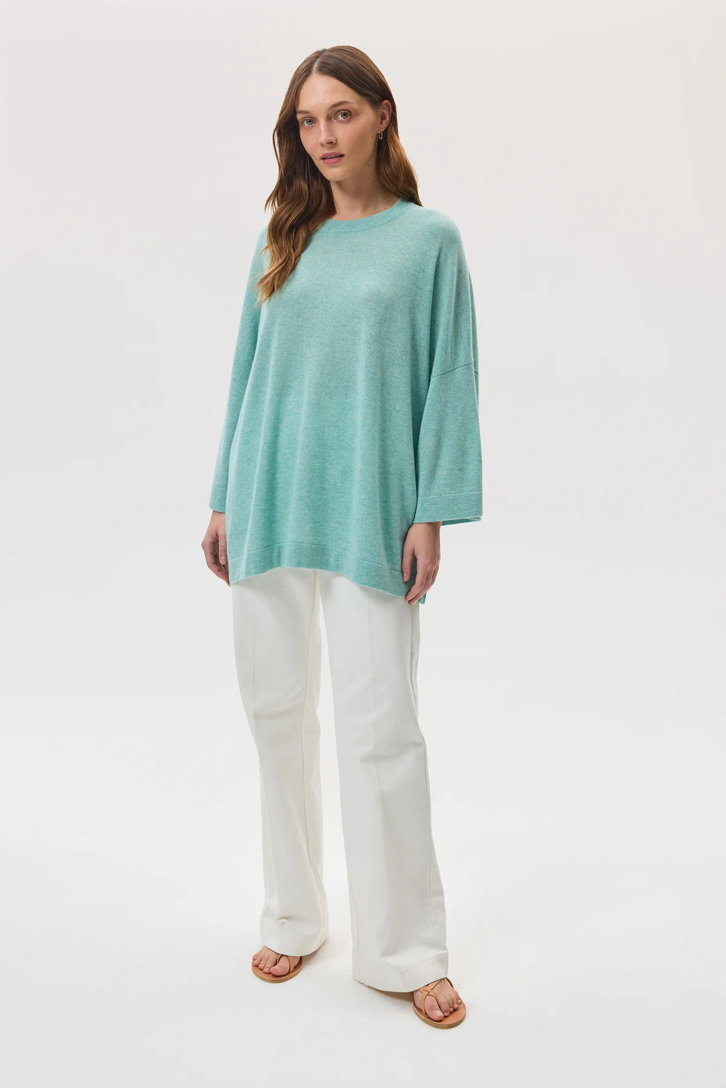 Relaxed Featherlight Green Cashmere Jumper