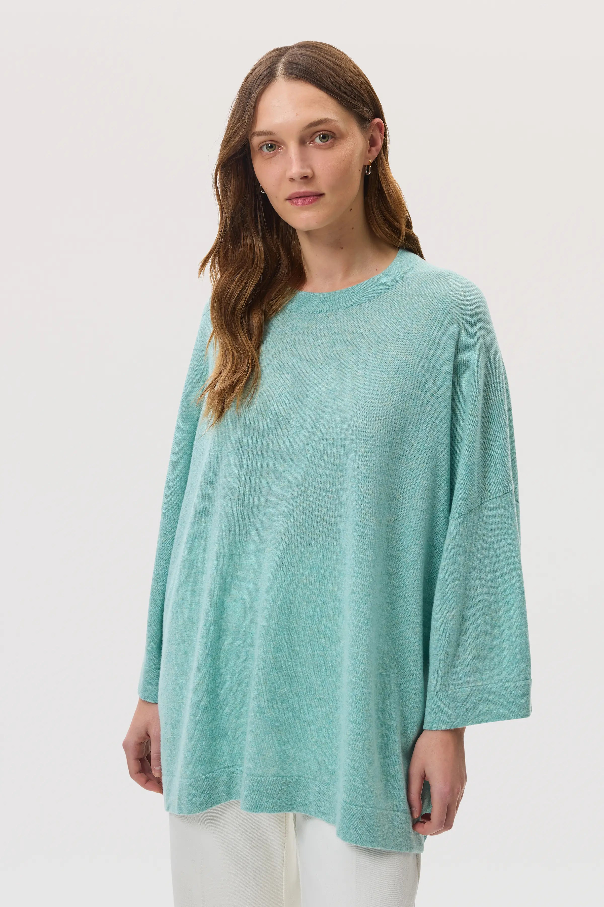 Relaxed Featherlight Green Cashmere Jumper