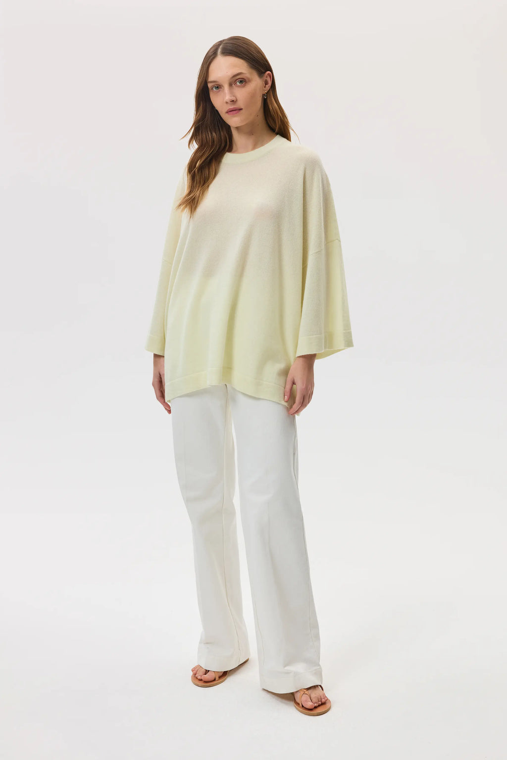 Relaxed Featherlight Cashmere Light Yellow Jumper