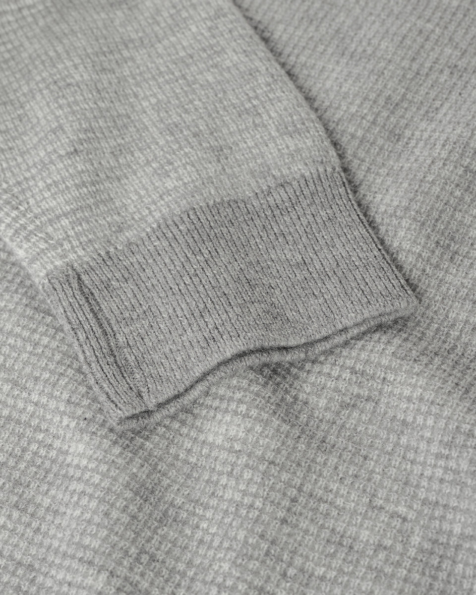 Waffle Stitch Light Grey Cashmere Jumper