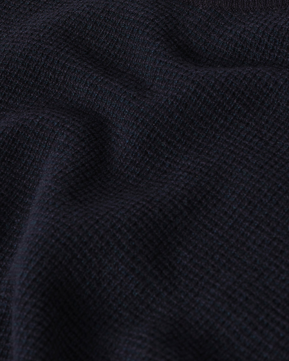 Waffle Stitch Dark Navy Cashmere Jumper