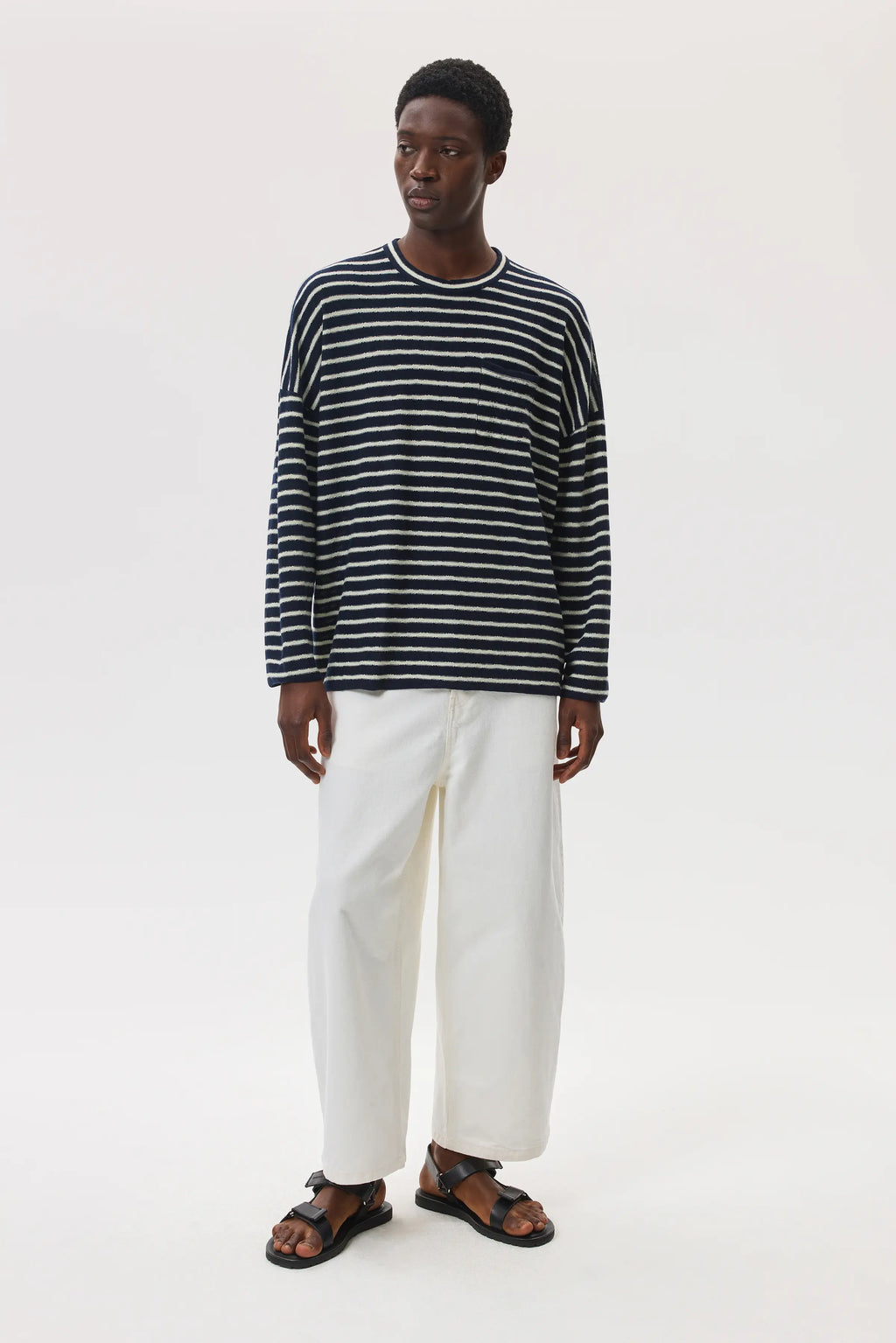 Cashmere Jersey Stripe Oversized T-Shirt