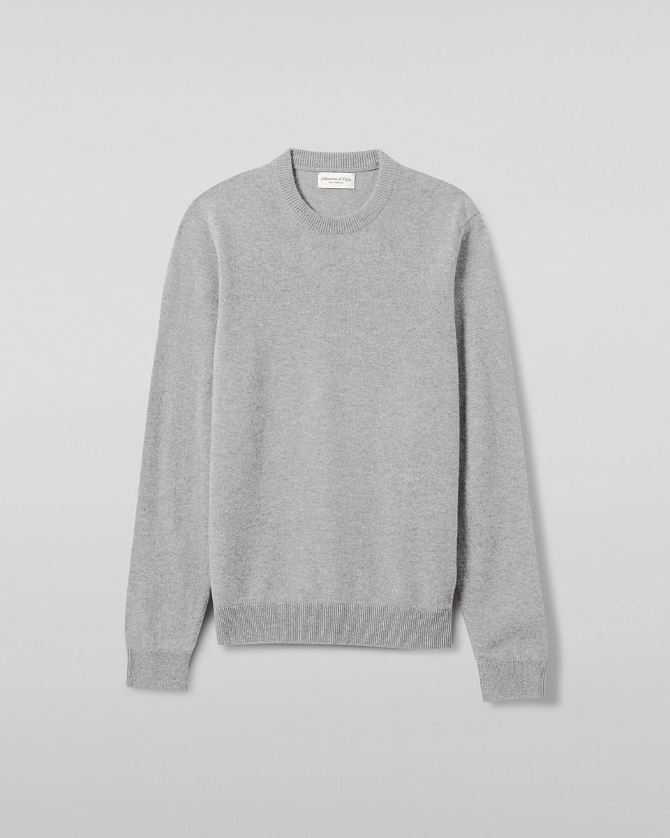 Rory Light Grey Classic Cashmere Crew Jumper