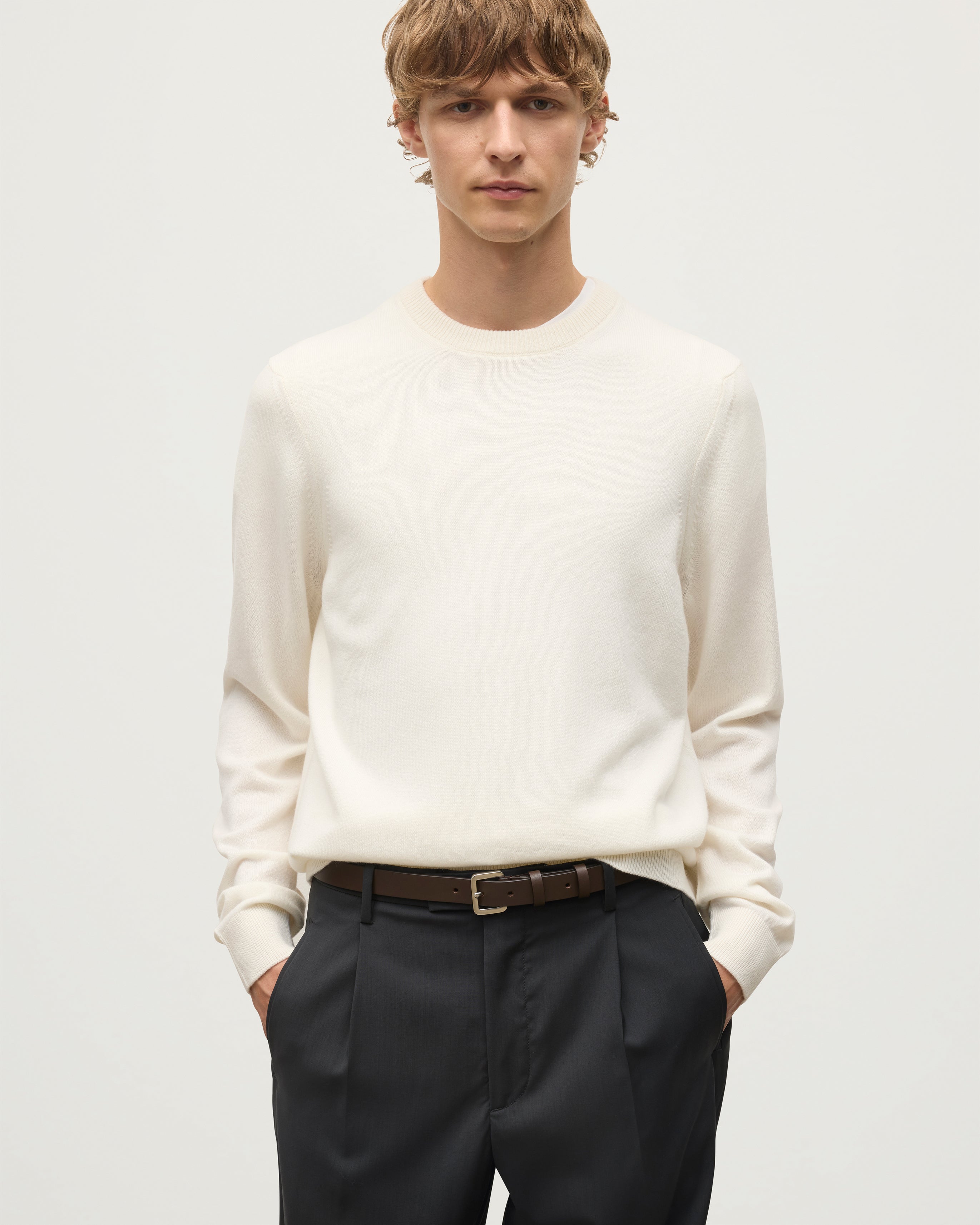Rory White Classic Cashmere Crew Jumper