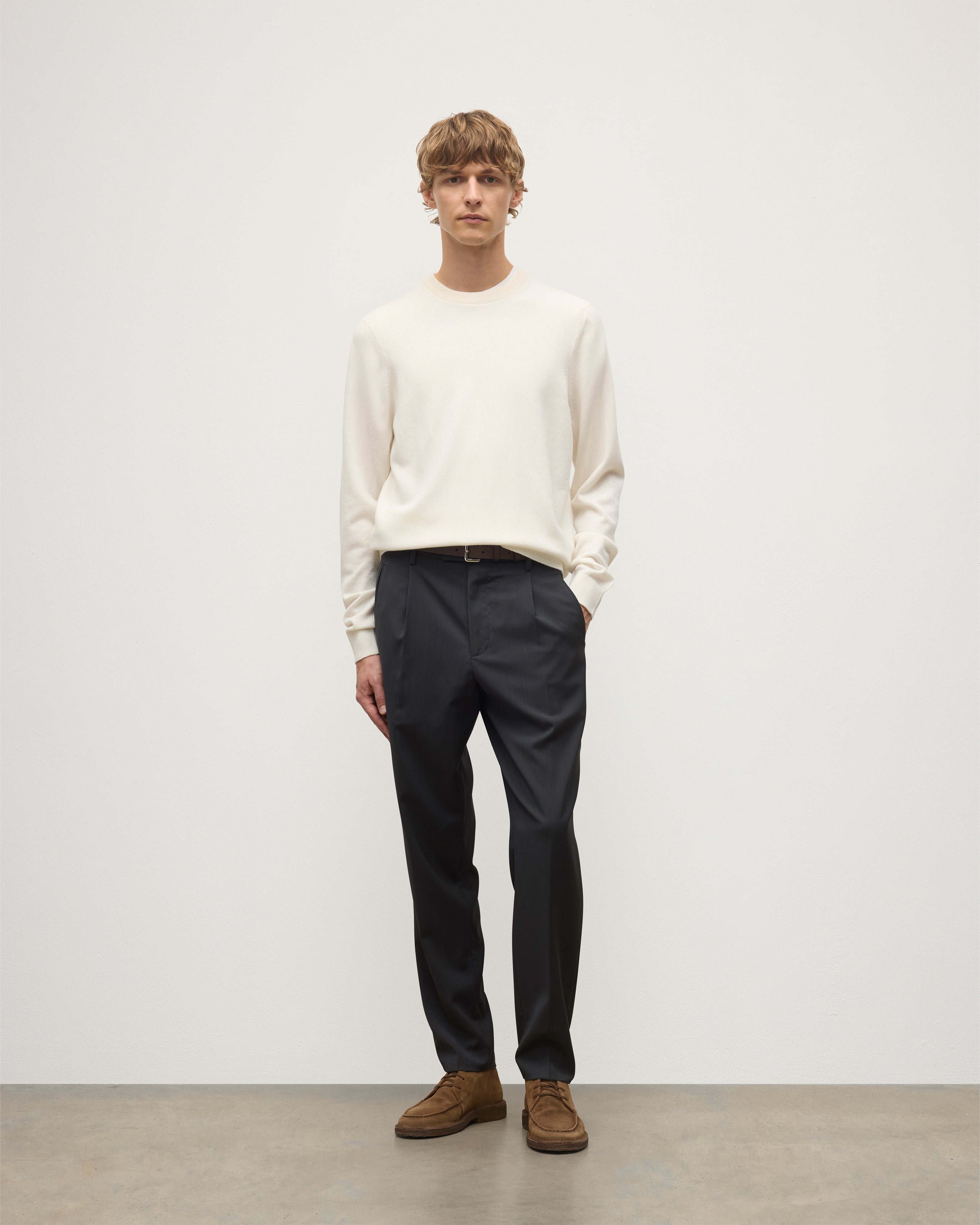 Rory White Classic Cashmere Crew Jumper