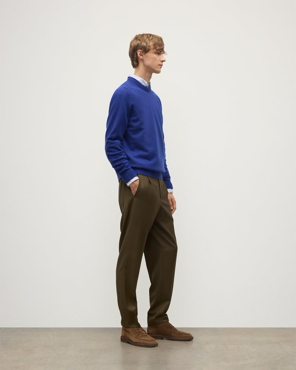 Rory Blue Classic Cashmere Crew Jumper