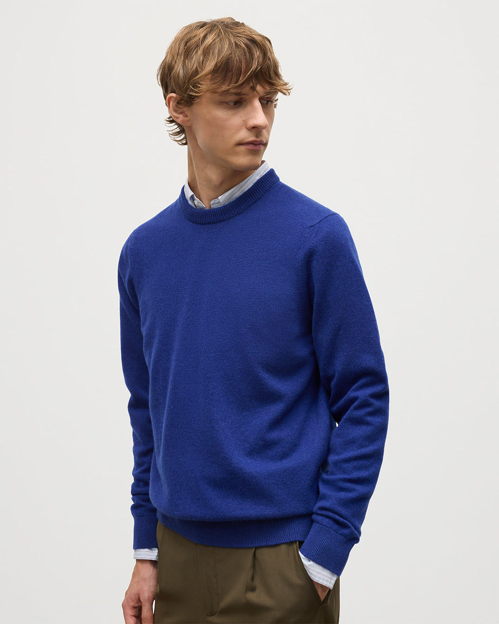 Rory Blue Classic Cashmere Crew Jumper