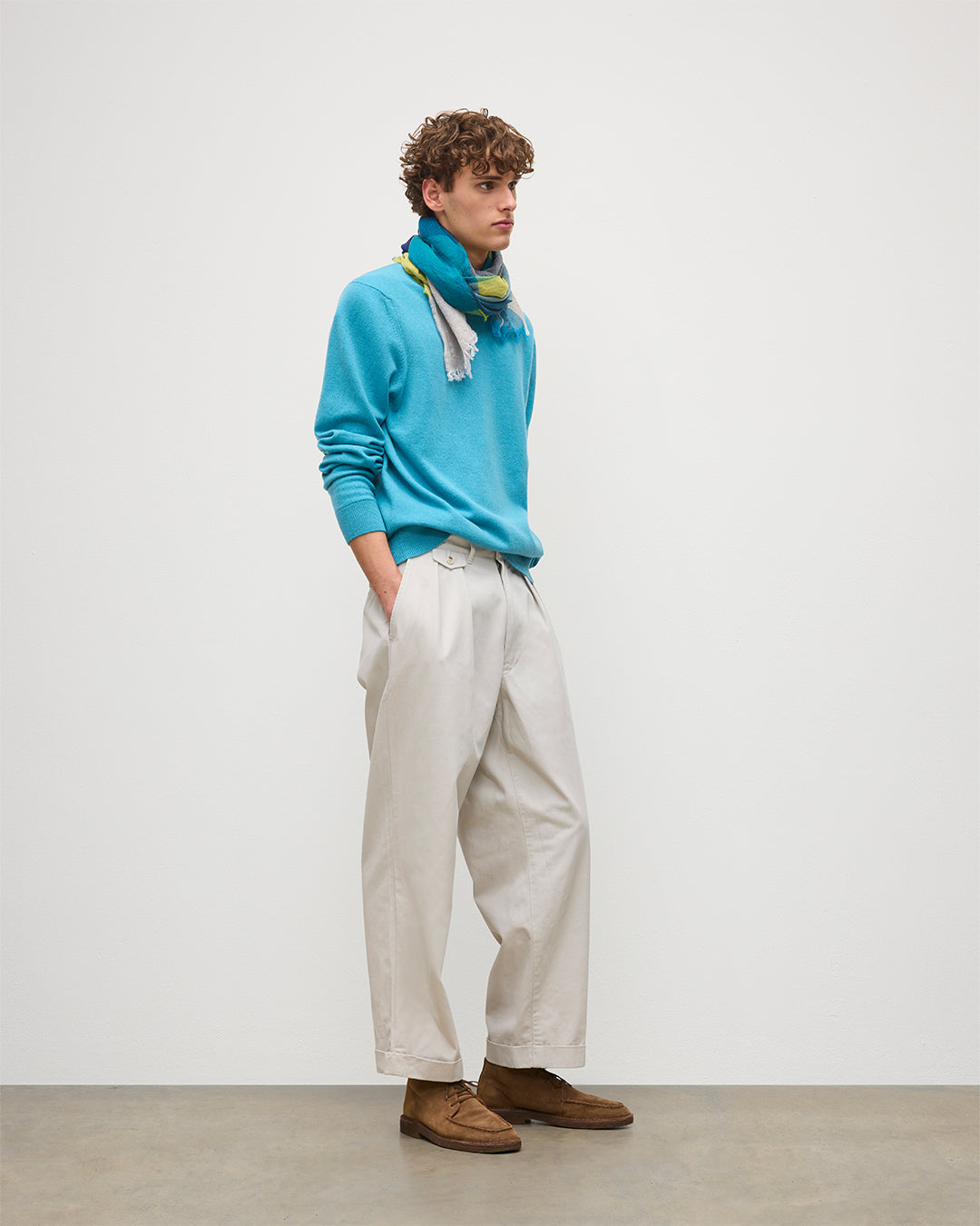Rory Bright Blue Classic Cashmere Crew Jumper