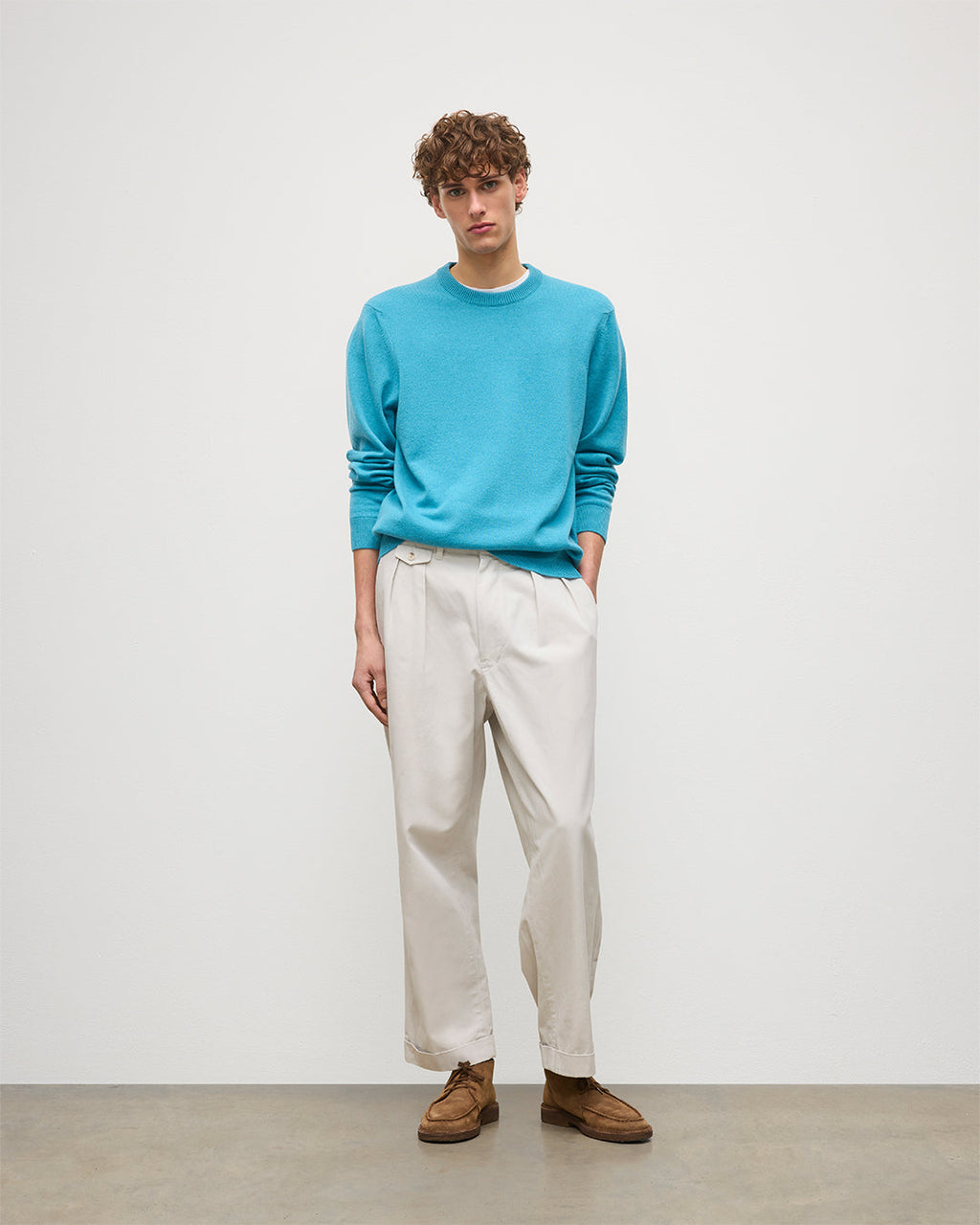 Rory Bright Blue Classic Cashmere Crew Jumper