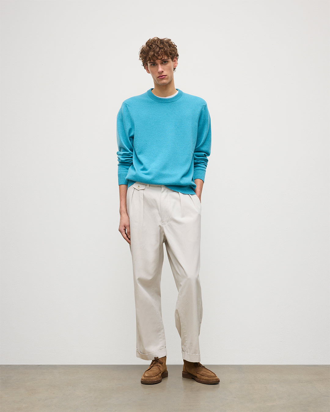 Rory Bright Blue Classic Cashmere Crew Jumper